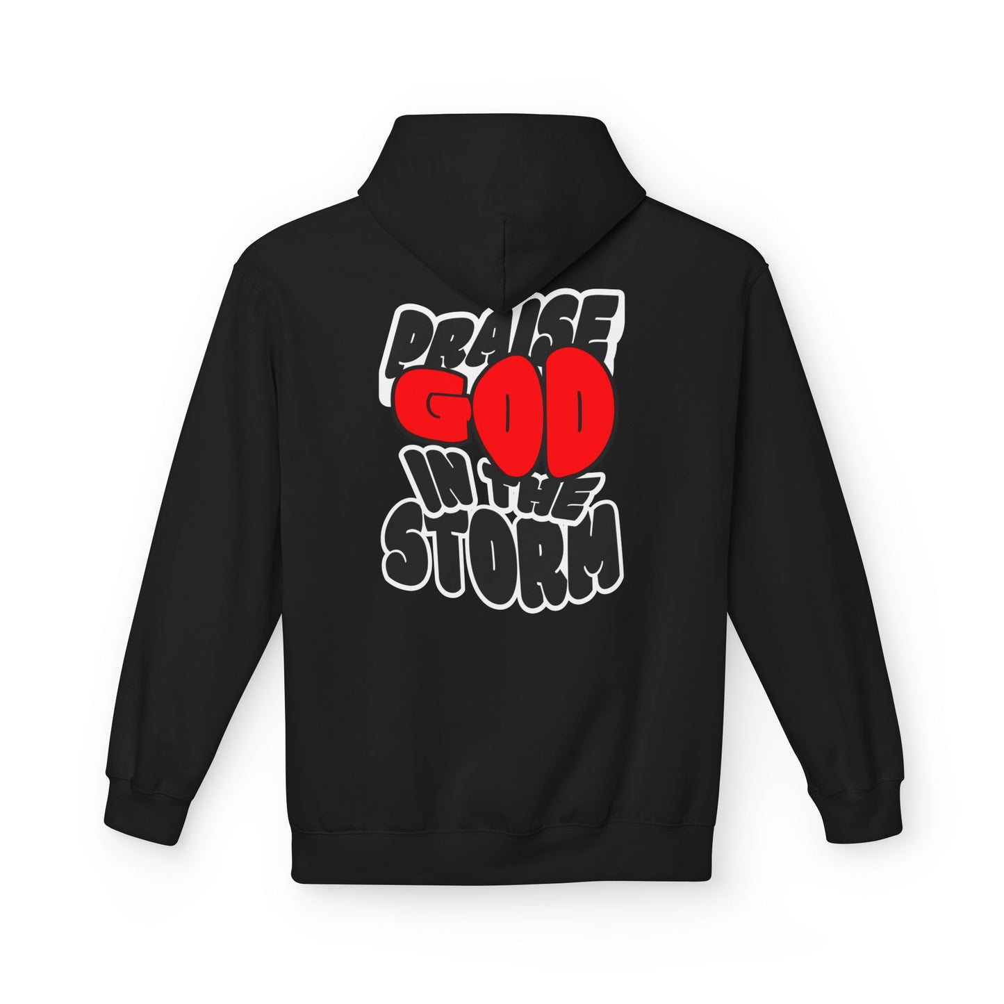 Praise God in the Storm Hoodie | Faith Typography, Red Heart