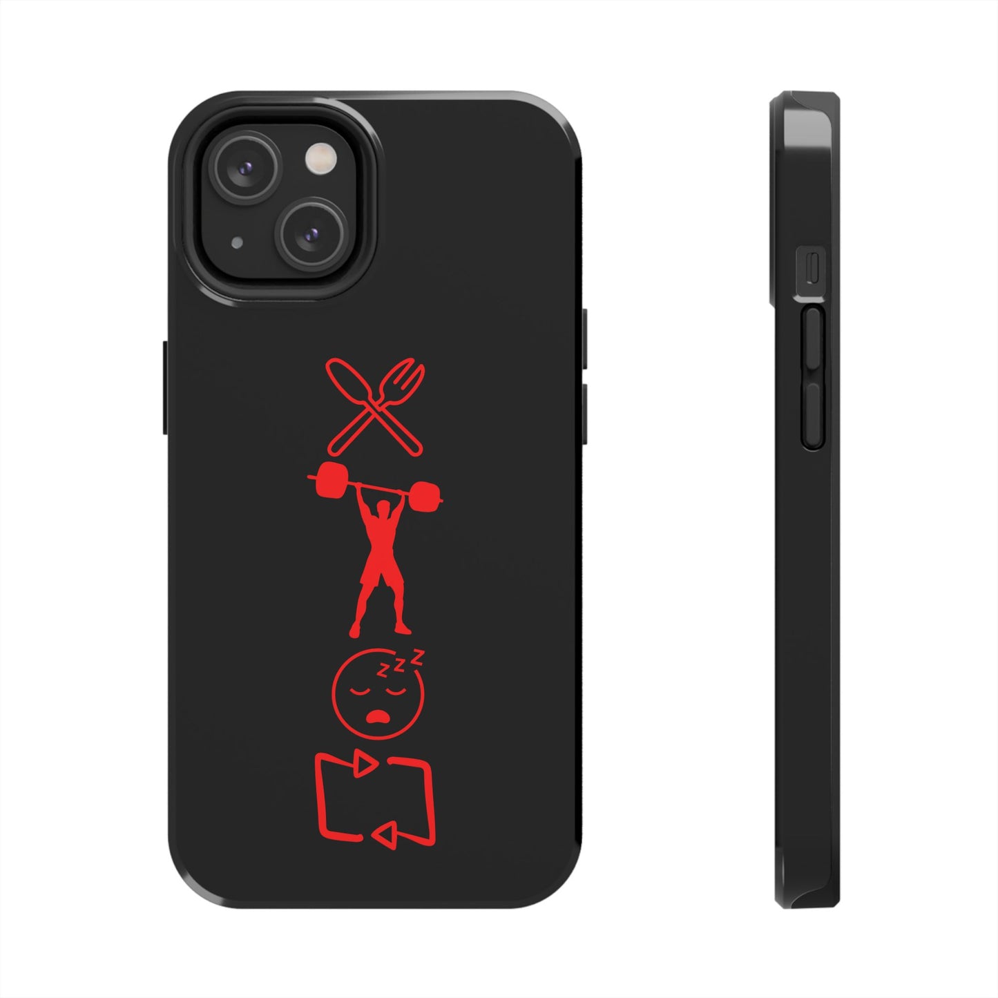 Eat Lift Sleep Repeat Black iPhone compatible phone case Fitness Phone Case | Weightlifting phone case Bodybuilding phone case