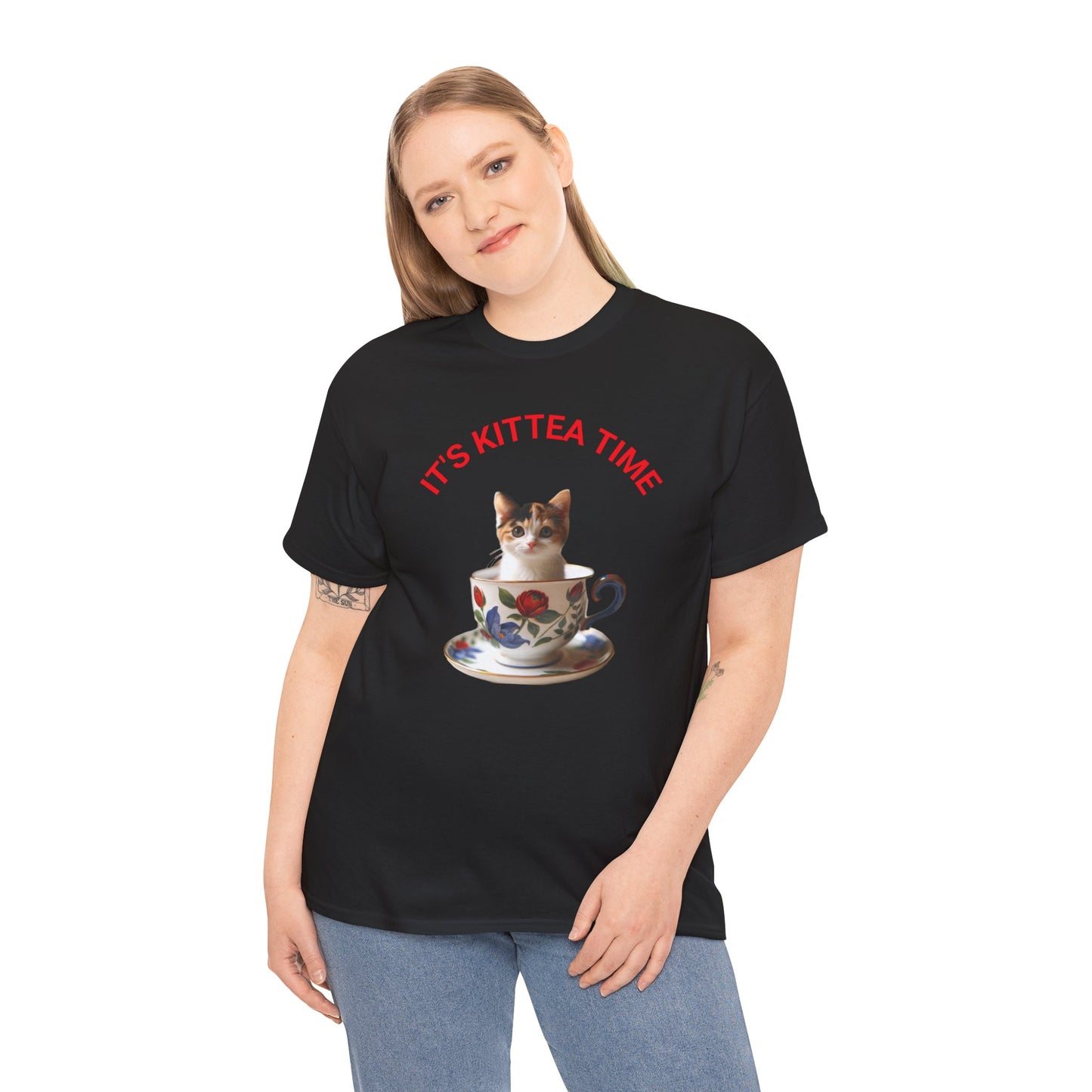 Funny Cat Lover Tee, It's Kittea Time Shirt, Unisex Cotton T-Shirt, Gift for Pet Owners, Animal Lover Apparel, Casual Wear