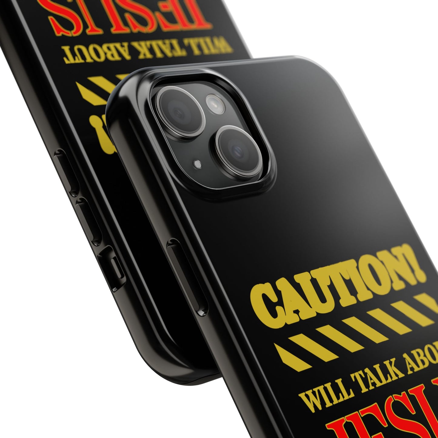 Caution Will Talk About Jesus for Hours iPhone compatible black Phone Case | Christian Phone Case