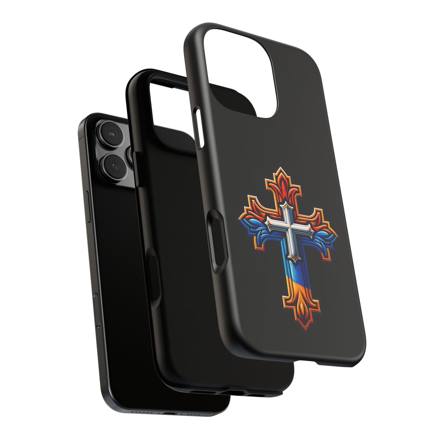 Armenian Cross phone case black, tough guard phone case