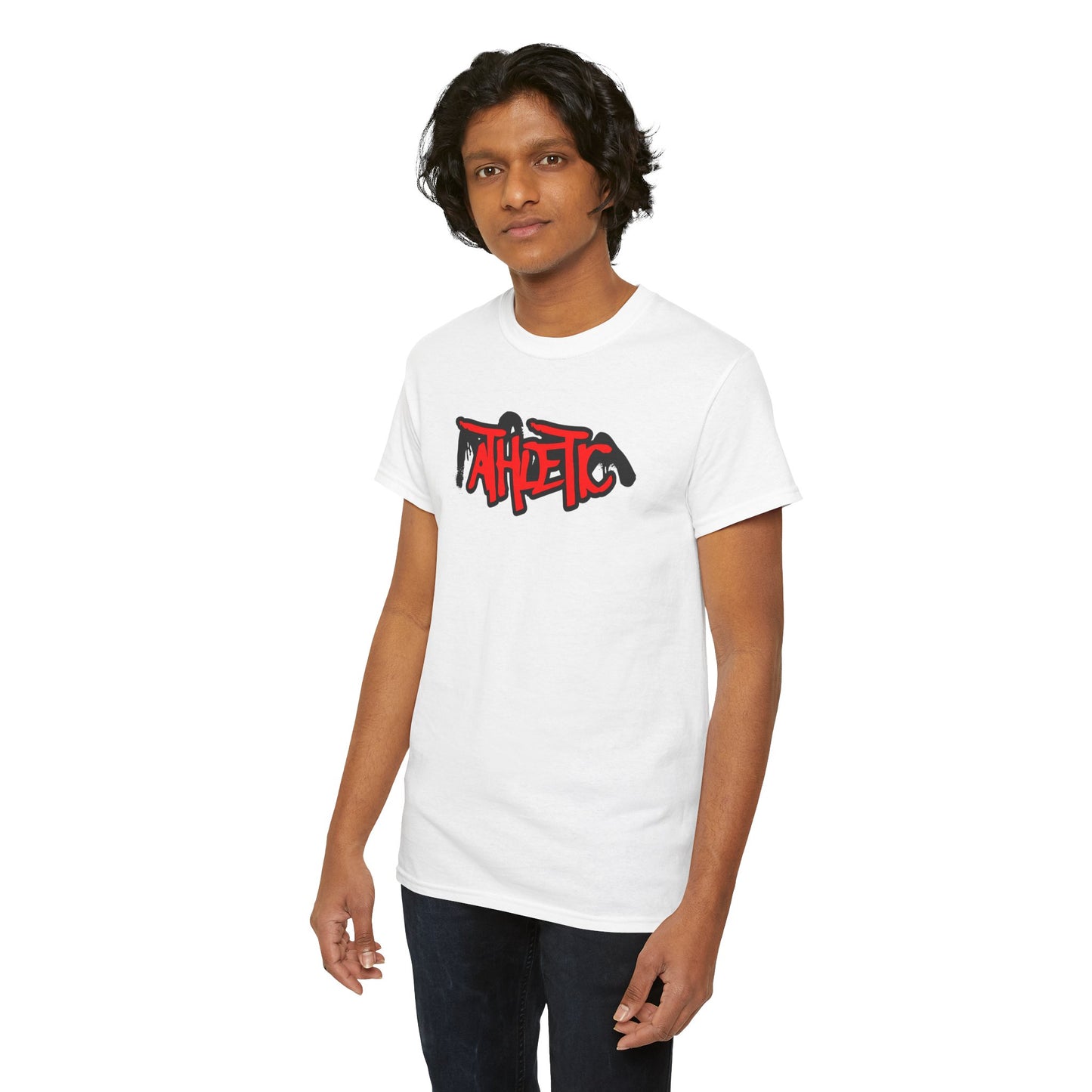 Athletic Graffiti T-Shirt — Red & Black Streetwear Logo Tee