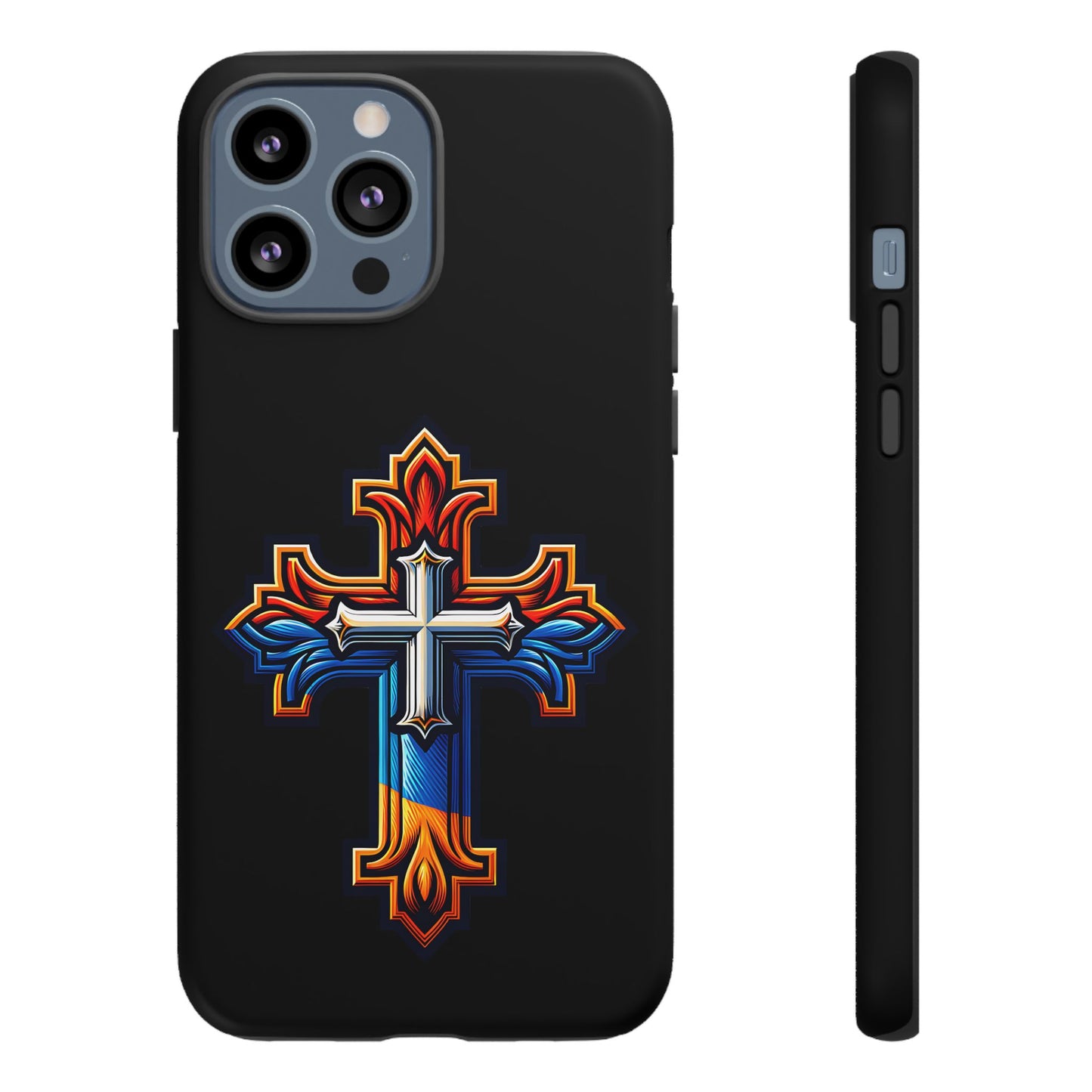 iPhone 16 iPhone 16 Pro iPhone 16 Pro Max iPhone 15 iPhone 15 Pro iPhone 15 Pro Max Armenian Cross phone case black, Christian phone case