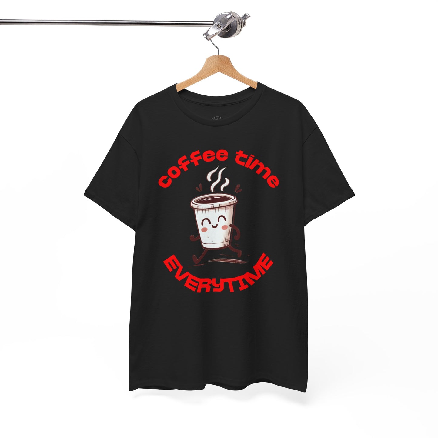 Coffee time anytime T-shirt, Unisex Cotton Shirt, Cute Coffee Lover Gift, Casual Outfit, Daily Reminder T-Shirt