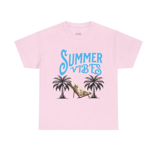 Cat lovers shirt Summer Vibes Tee, Beach Shirt, Vacation Apparel, Tropical T-Shirt, Casual Wear, Gift for Friends