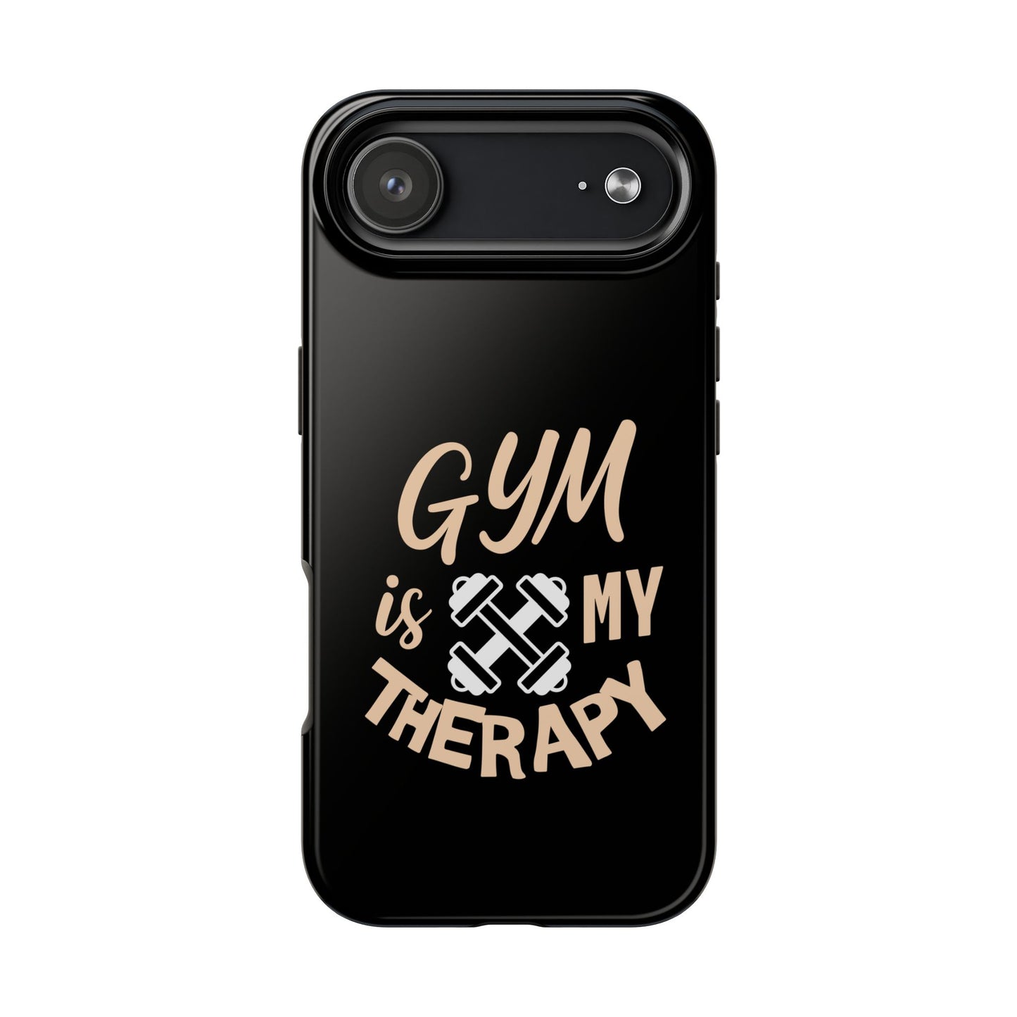 Gym Is My Therapy iPhone Phone Case | Fitness Dumbbell Workout Motivational iphone compatibie