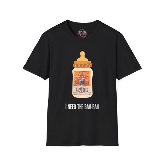 Funny Baby Bottle T‑Shirt — "I Need The Bah‑Bah" Graphic Tee