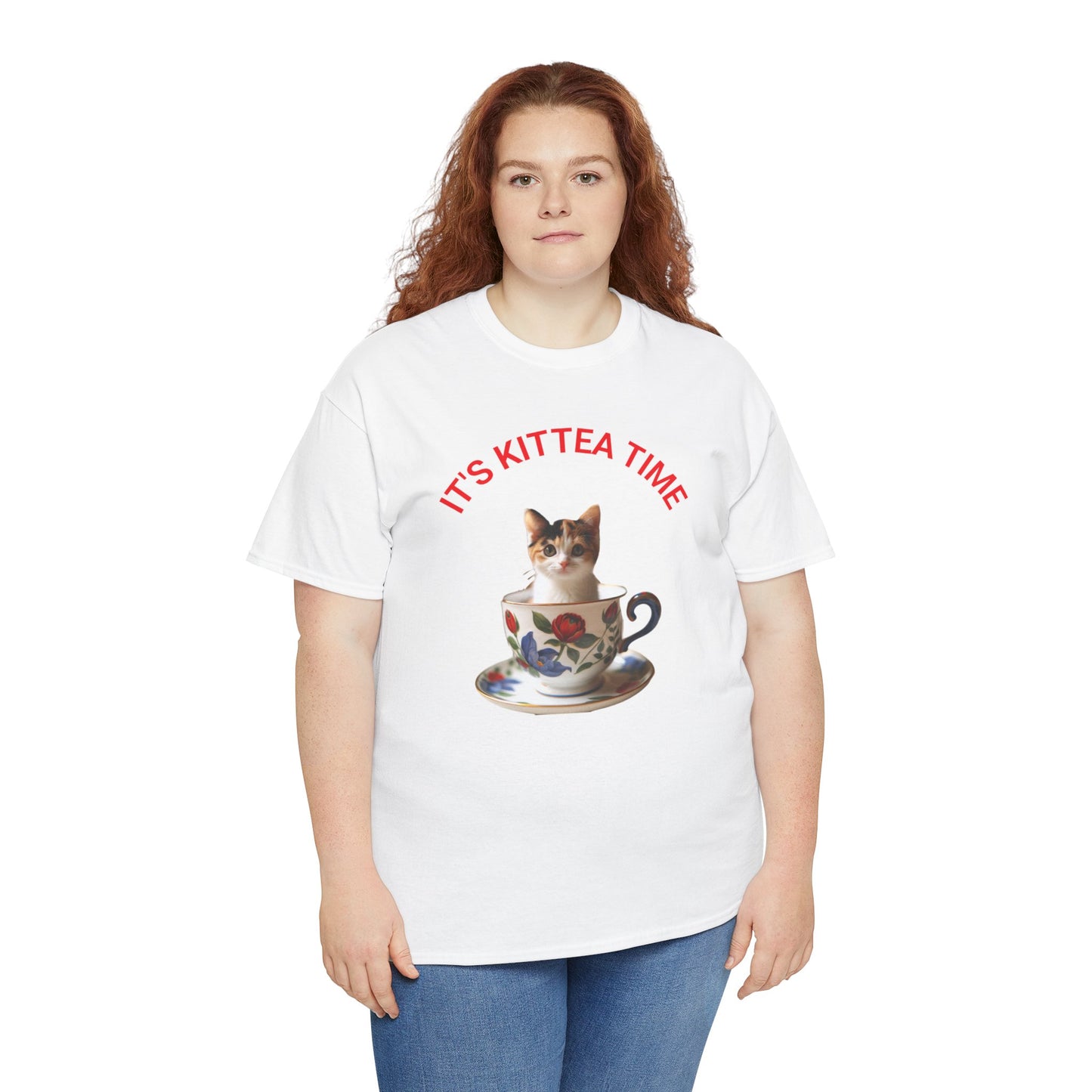 Funny Cat Lover Tee, It's Kittea Time Shirt, Unisex Cotton T-Shirt, Gift for Pet Owners, Animal Lover Apparel, Casual Wear