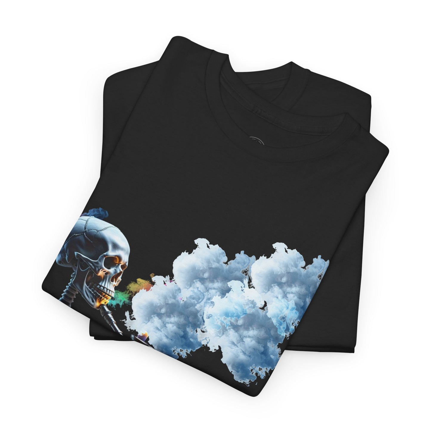Skeleton smoking T-shirt, Chill Vibes Skeleton Tee Relaxed Graphic T-Shirt, Cool Summer Wear, Gift for Music Lovers, Casual Streetwear