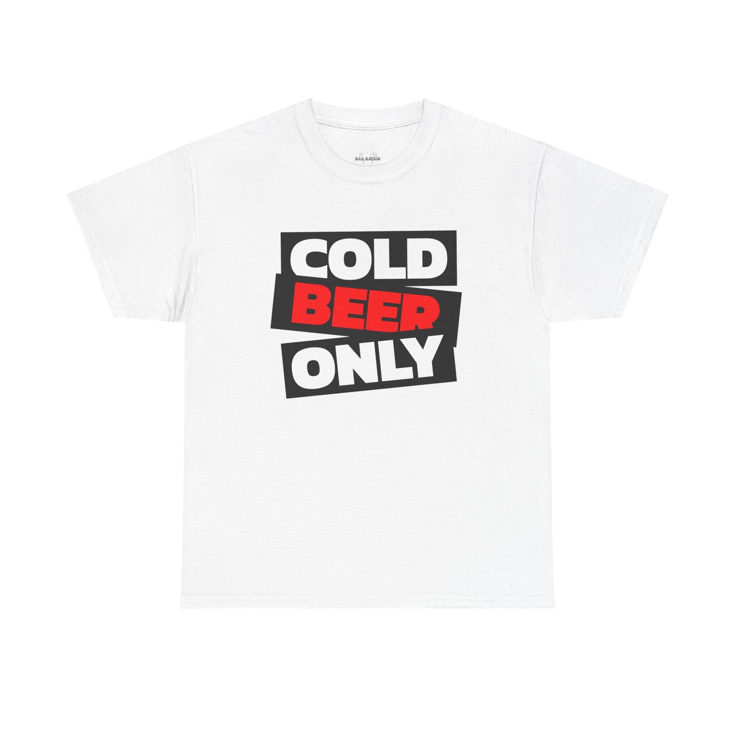 Chill Vibes Unisex Heavy Cotton Tee | 'Cold Beer Only' Graphic, Casual Wear, Gift for Beer Lovers, Summer BBQ, Party Outfit, Fun T-Shirt