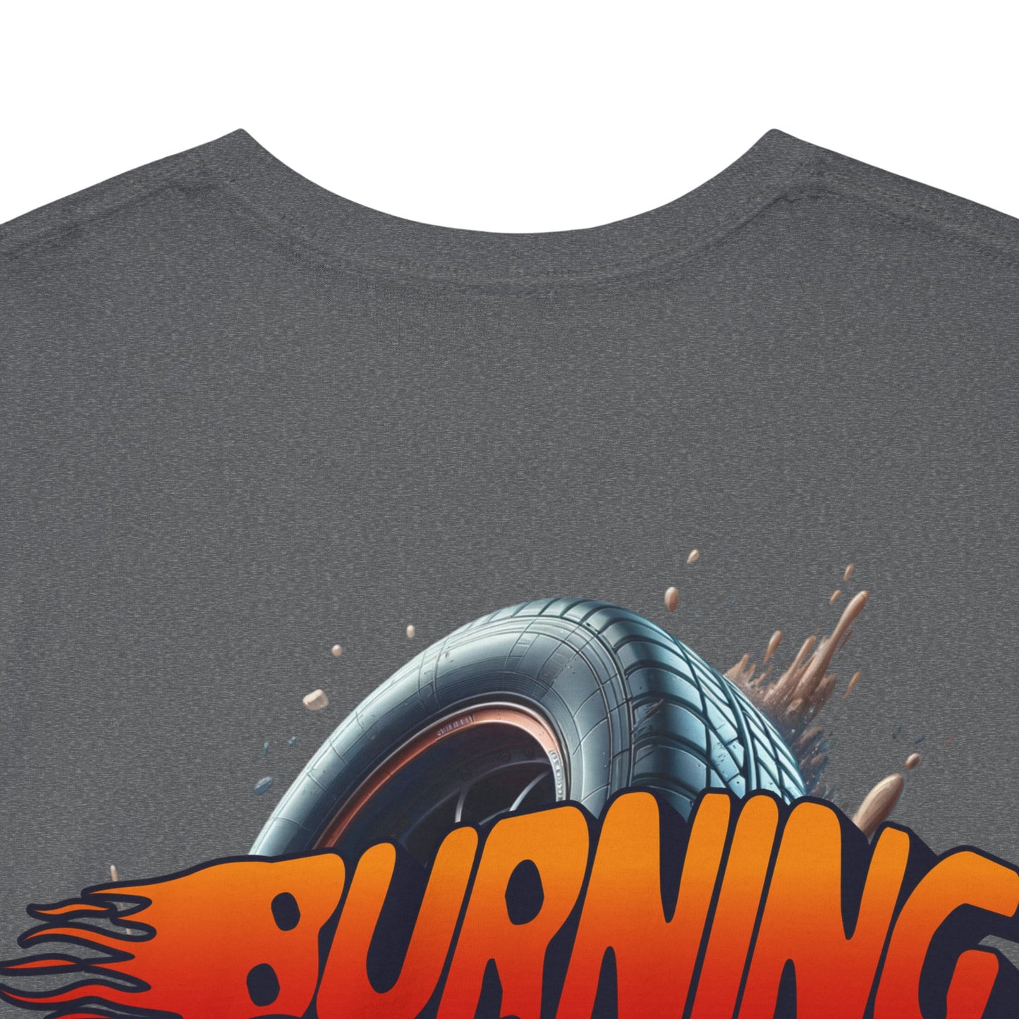 Burning Rubber Unisex Heavy Cotton Tee, Car Enthusiast Gift, Racing Shirt, Casual Everyday Wear, Streetwear, Automotive Apparel