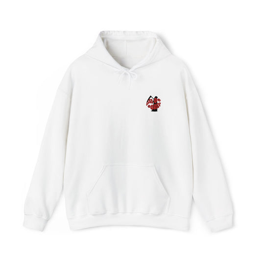 Kiss of death hoodie, cool embroidery design hoodie, adjustable drawstring hood, kangaroo pouch pocket