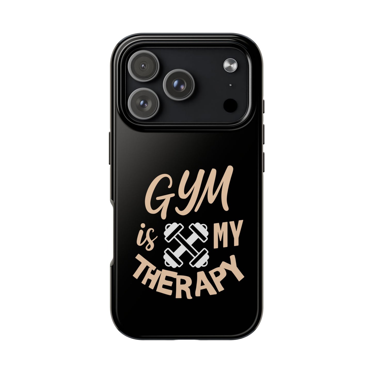 Gym Is My Therapy iPhone Phone Case | Fitness Dumbbell Workout Motivational iphone compatibie