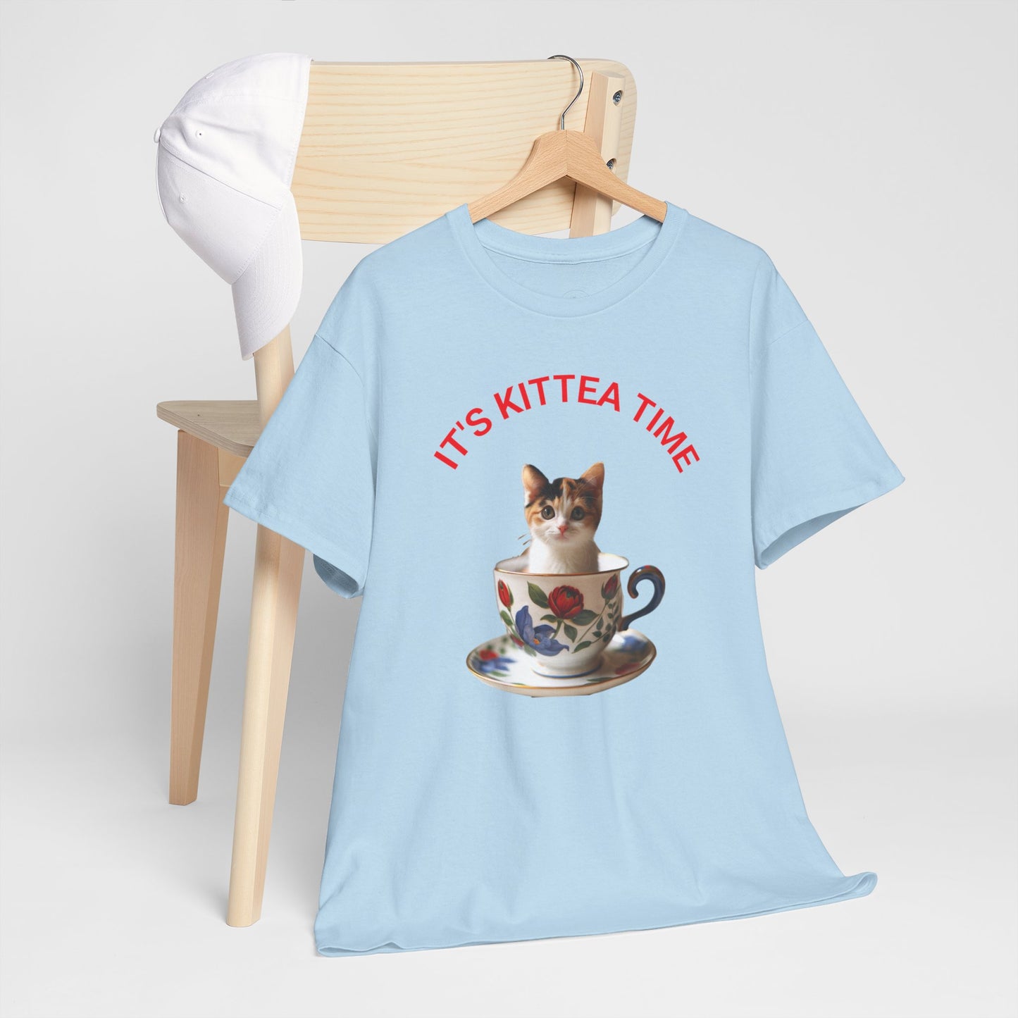 Funny Cat Lover Tee, It's Kittea Time Shirt, Unisex Cotton T-Shirt, Gift for Pet Owners, Animal Lover Apparel, Casual Wear