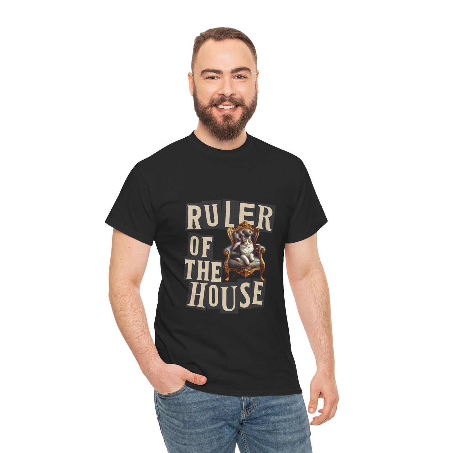 Ruler of the House Tee, Funny Pet Shirt, Gift for Cat Lovers, Unisex Cotton Tee, Casual Wear for Pet Owners