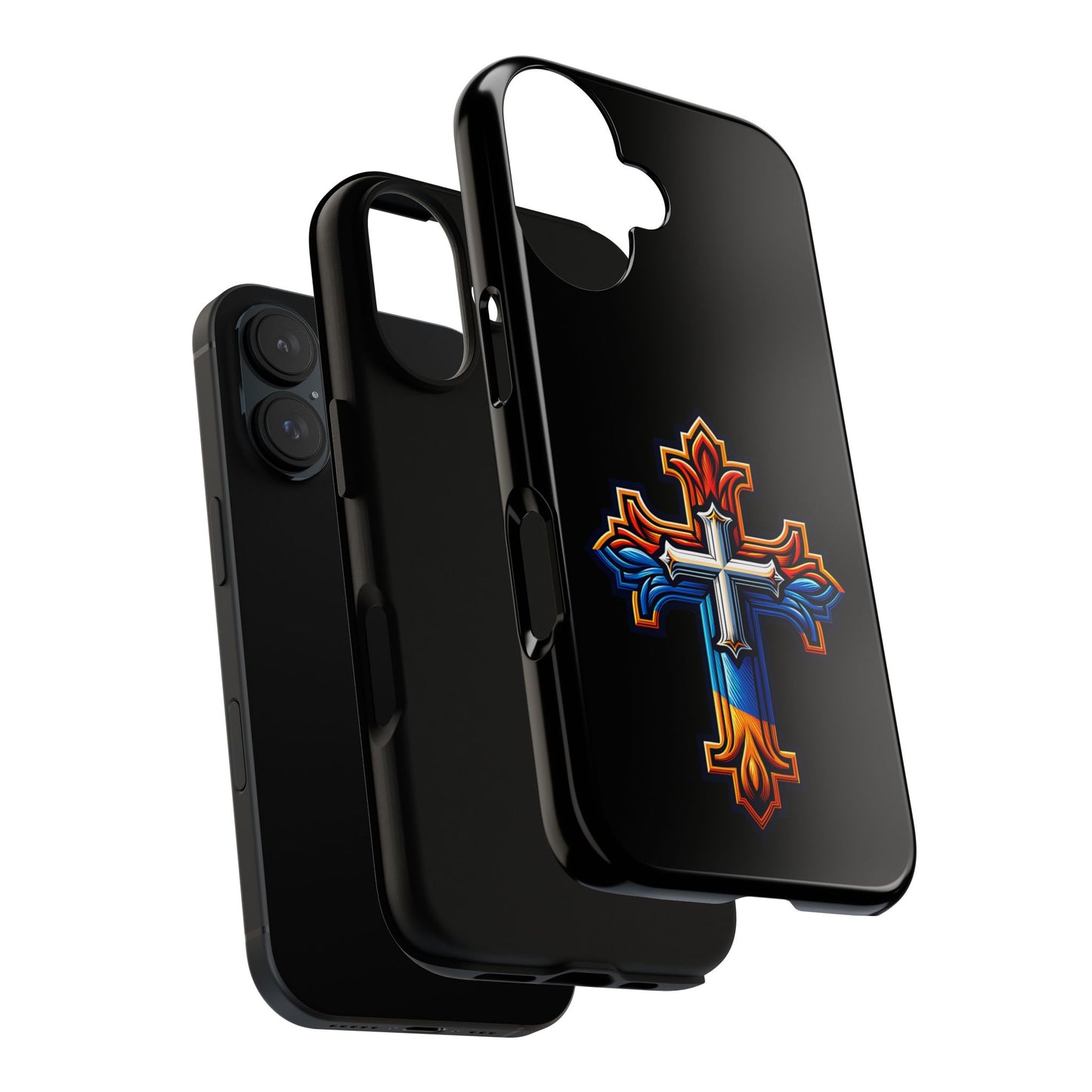 Armenian Cross phone case black, tough guard phone case