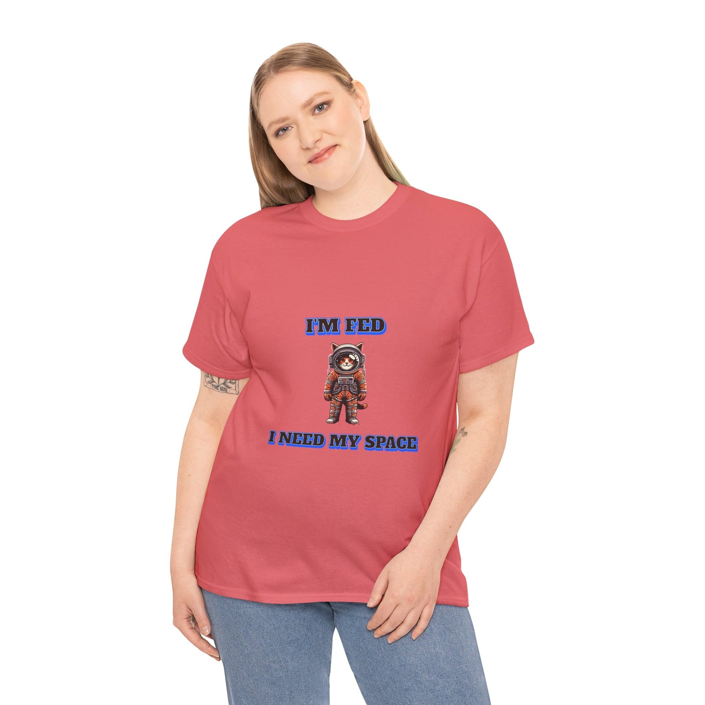 Funny cat lover shirt I'm Fed I Need My Space - Funny Gift, Casual Wear, Animal Lover Shirt, Self-Care Humor, Everyday Comfort