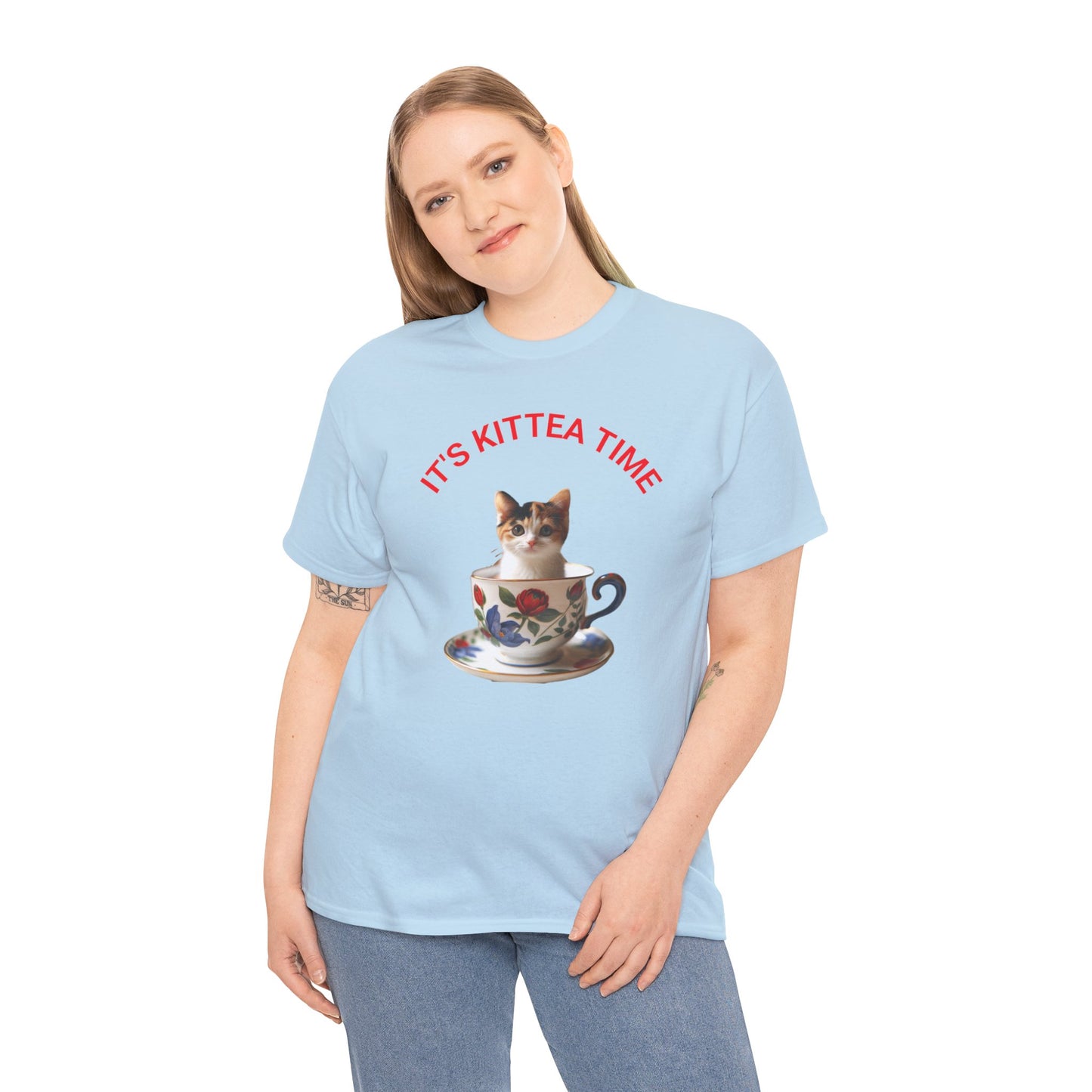 Funny Cat Lover Tee, It's Kittea Time Shirt, Unisex Cotton T-Shirt, Gift for Pet Owners, Animal Lover Apparel, Casual Wear