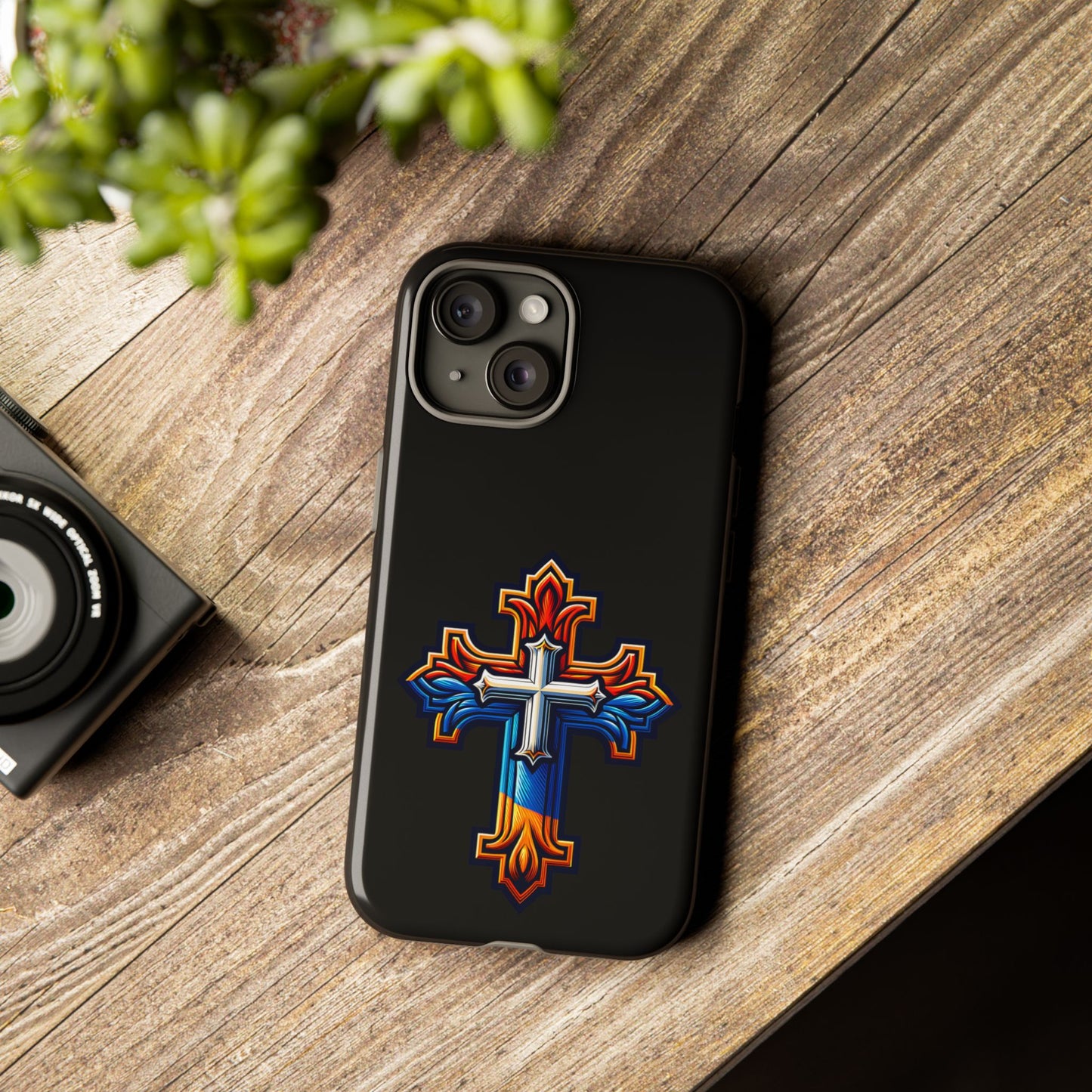Armenian Cross phone case black, tough guard phone case