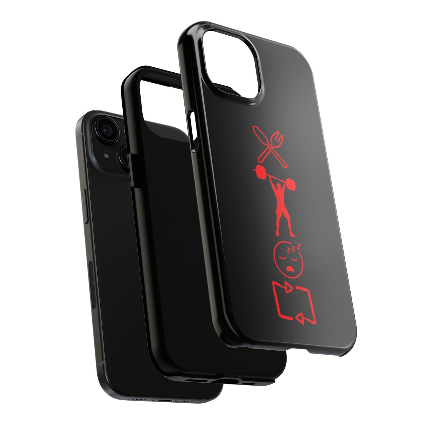Eat Lift Sleep Repeat Black iPhone compatible phone case Fitness Phone Case | Weightlifting phone case Bodybuilding phone case