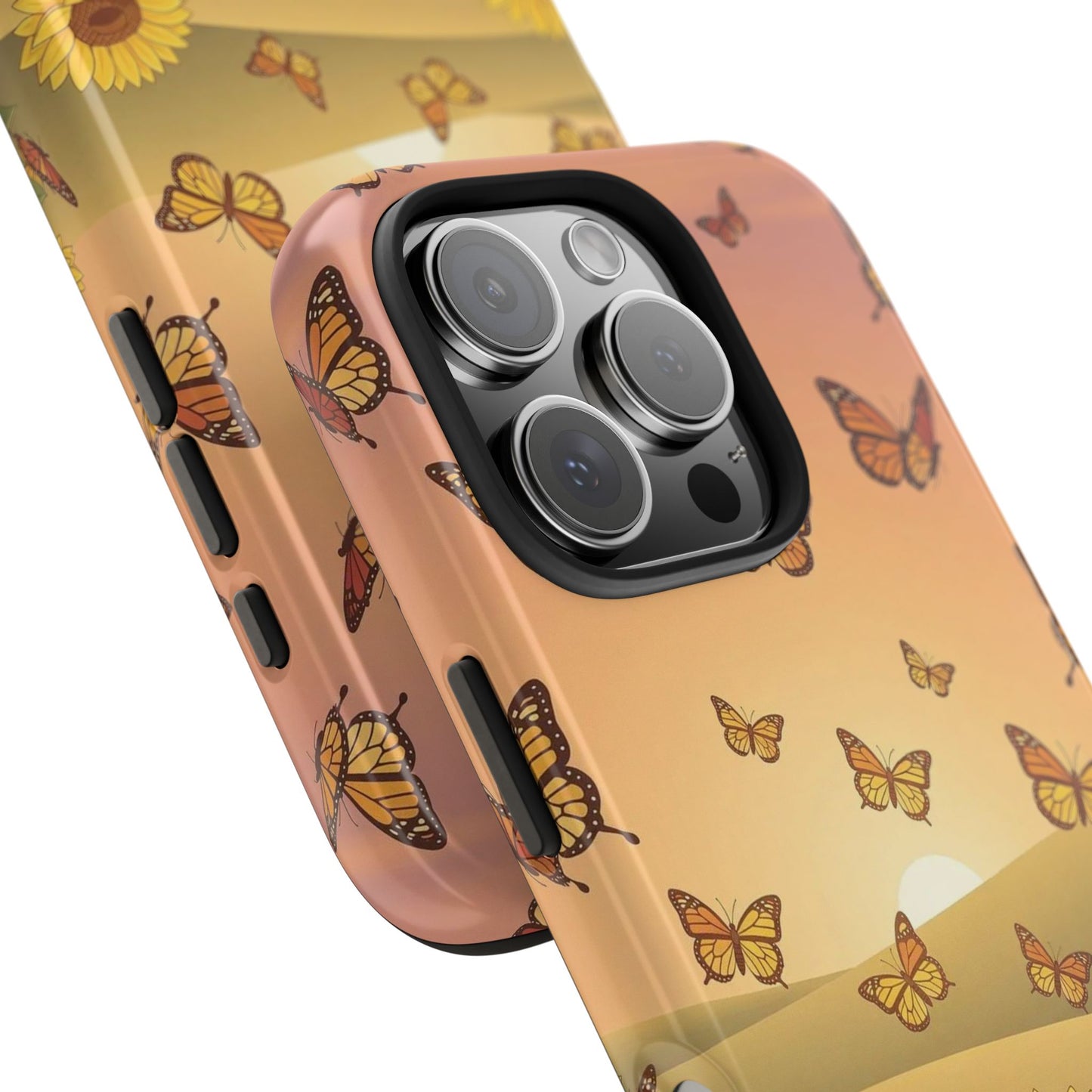 Sunflower Field Butterflies iphone compatible Phone Case | Tough Phone Case