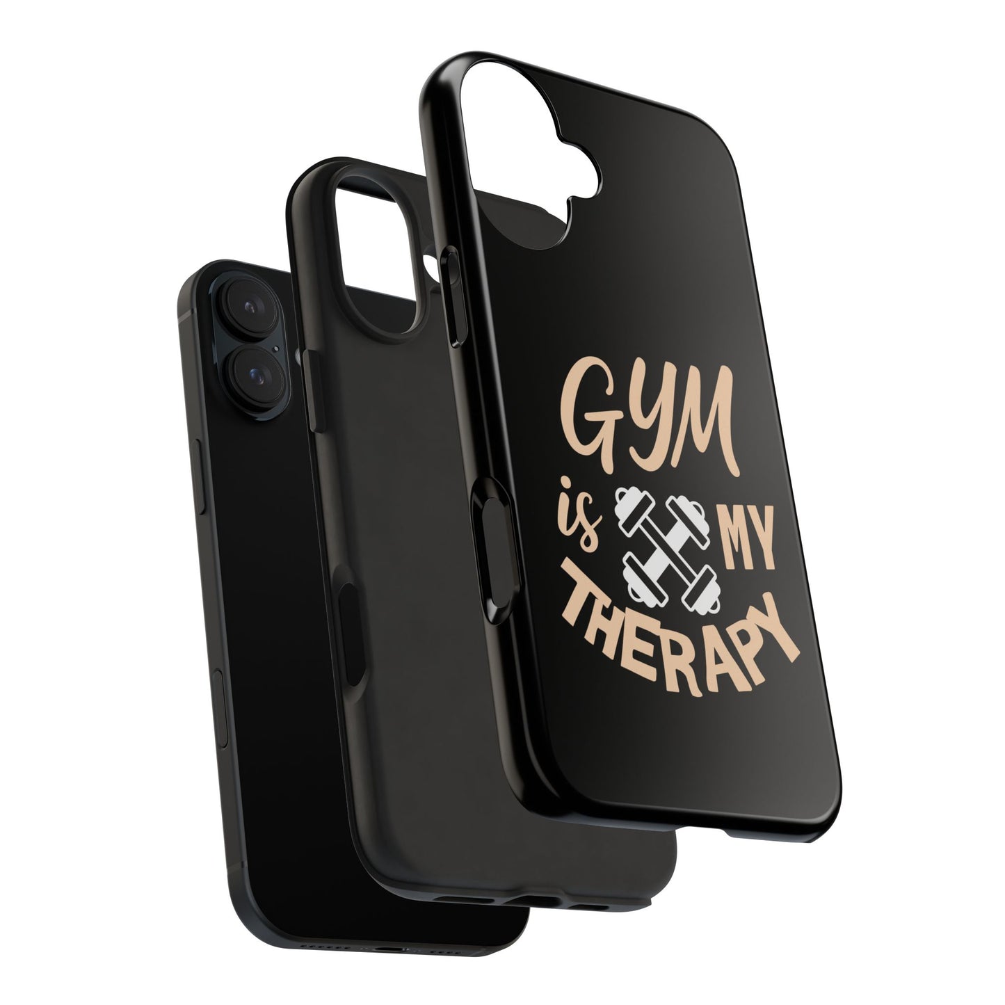 Gym Is My Therapy iPhone Phone Case | Fitness Dumbbell Workout Motivational iphone compatibie