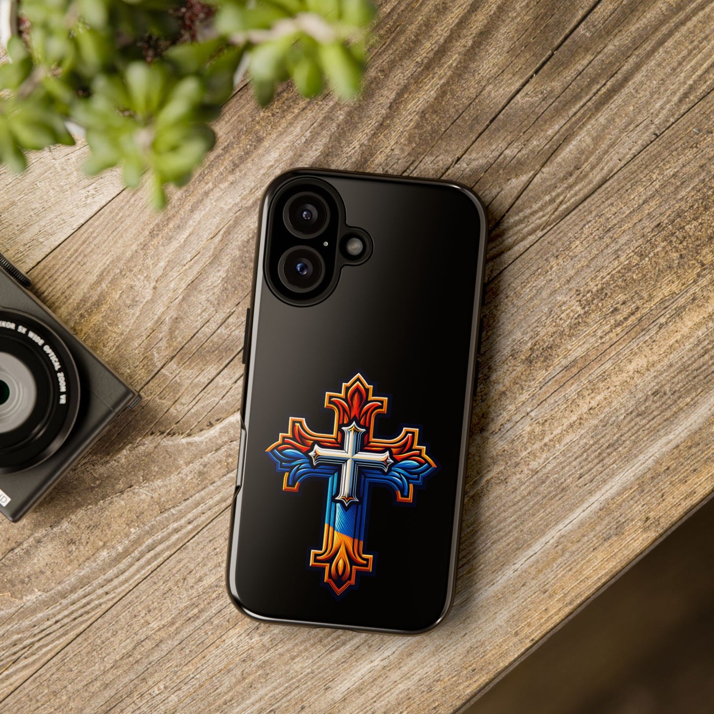 Armenian Cross phone case black, tough guard phone case