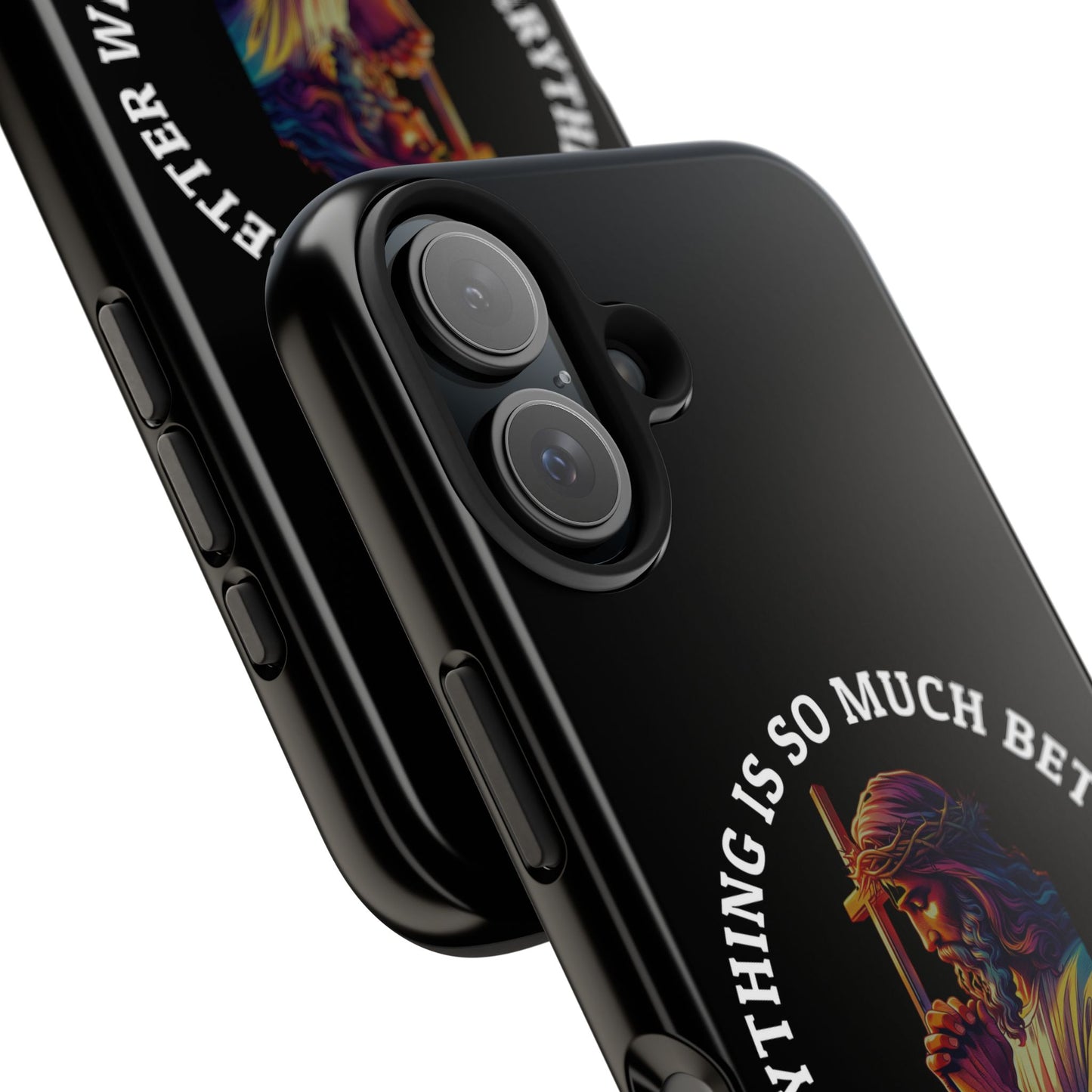 Everything Is So Much Better With God Black iPhone phone case | Christian faith iphone case