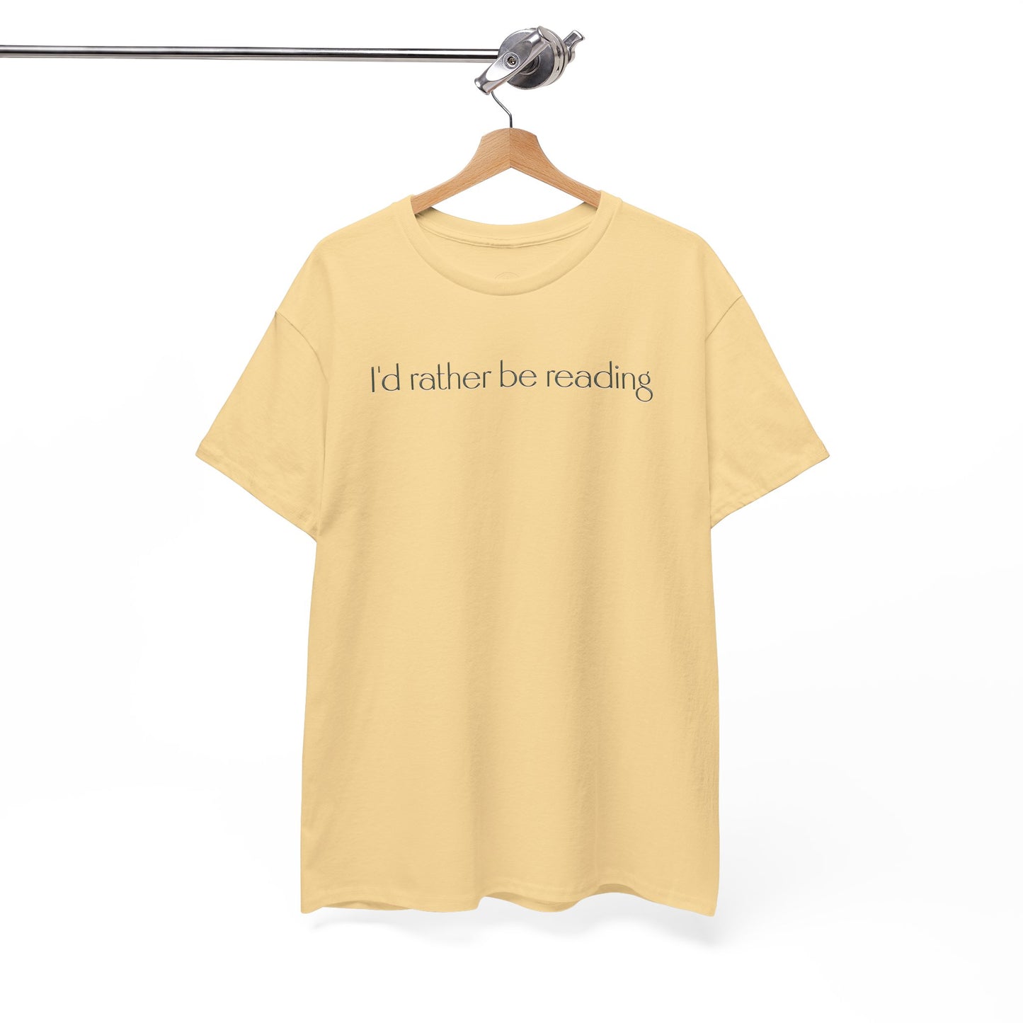 I'd Rather Be Reading Unisex Heavy Cotton Tee - Perfect for Book Lovers, Cozy Vibes, Gift for Readers, Literary Enthusiasts, Casual Wear