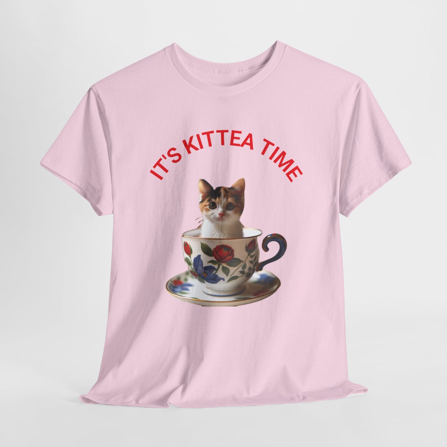 Funny Cat Lover Tee, It's Kittea Time Shirt, Unisex Cotton T-Shirt, Gift for Pet Owners, Animal Lover Apparel, Casual Wear
