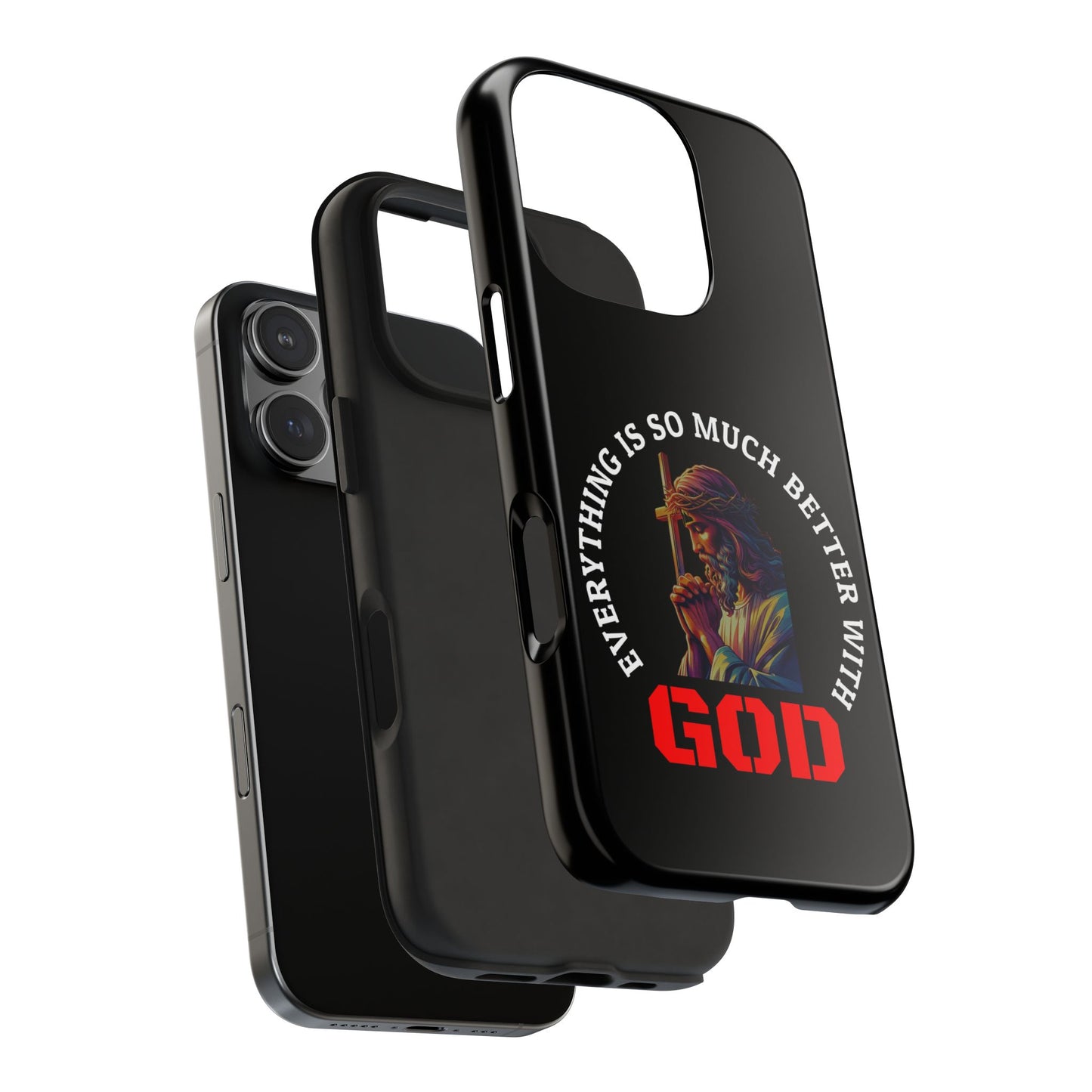 Everything Is So Much Better With God Black iPhone phone case | Christian faith iphone case