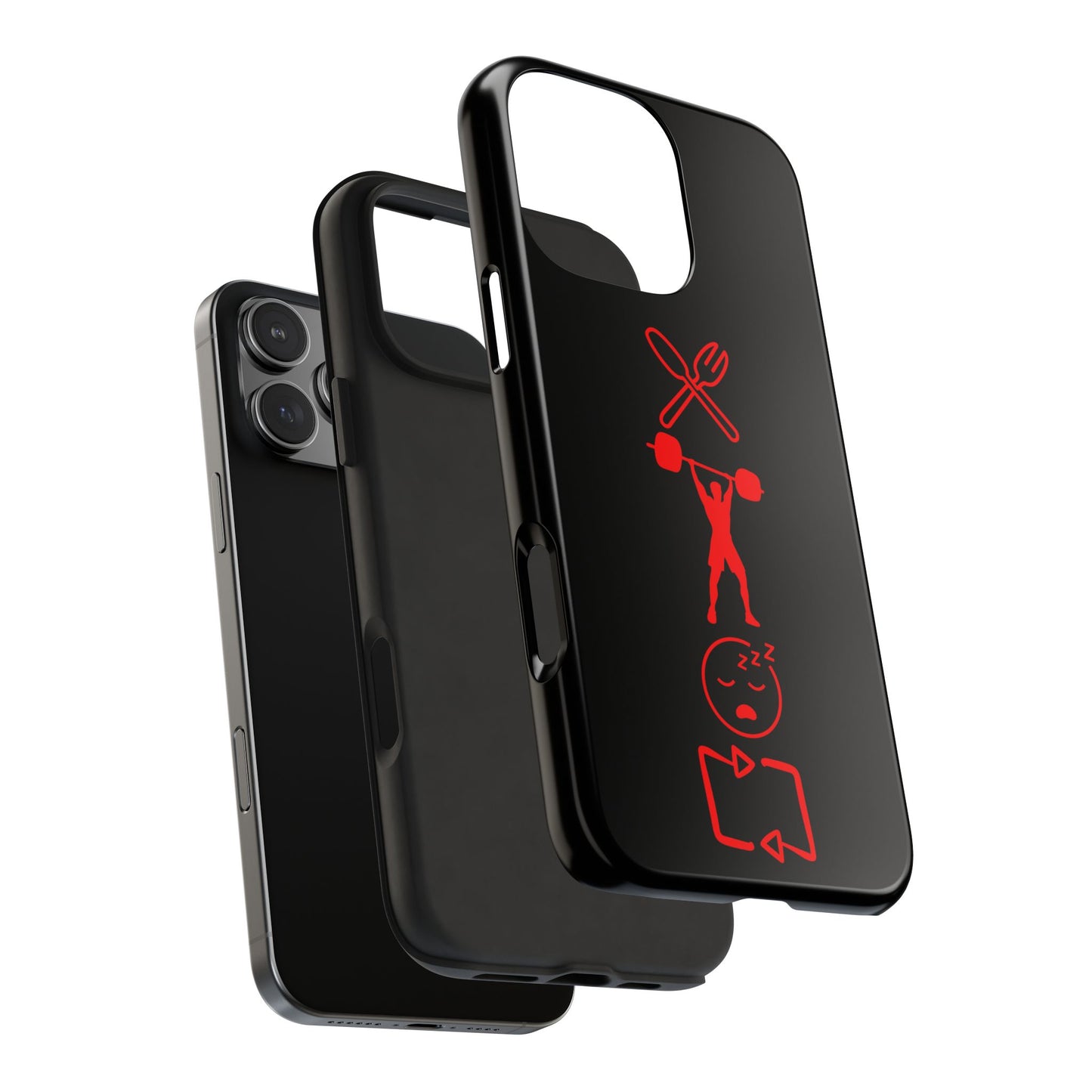 Eat Lift Sleep Repeat Black iPhone compatible phone case Fitness Phone Case | Weightlifting phone case Bodybuilding phone case