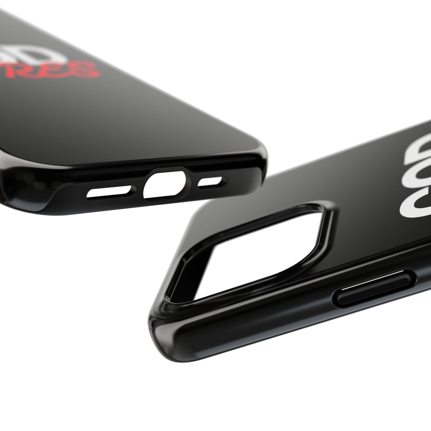 God Cares iPhone 14, 15, 16 and 17 Compatible Black Phone Case | Christian Scripture Typography, Black Red Text