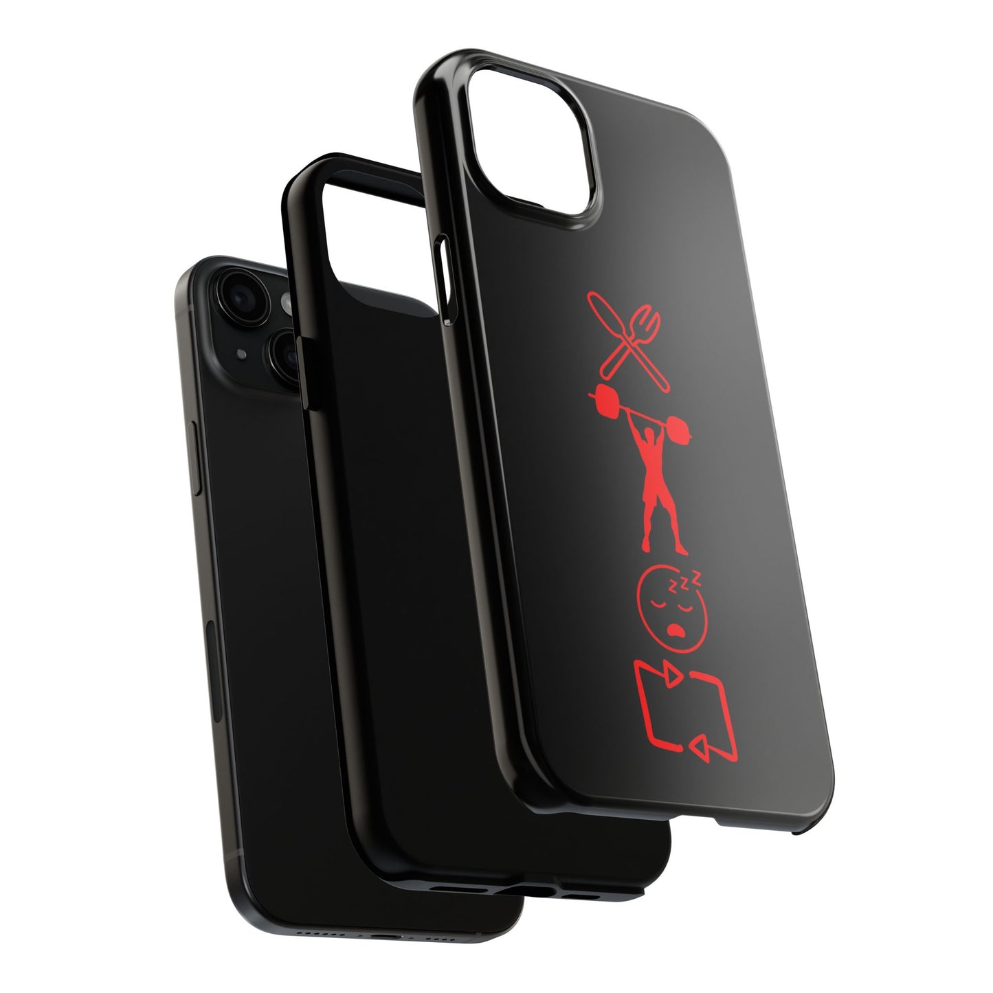 Eat Lift Sleep Repeat Black iPhone compatible phone case Fitness Phone Case | Weightlifting phone case Bodybuilding phone case