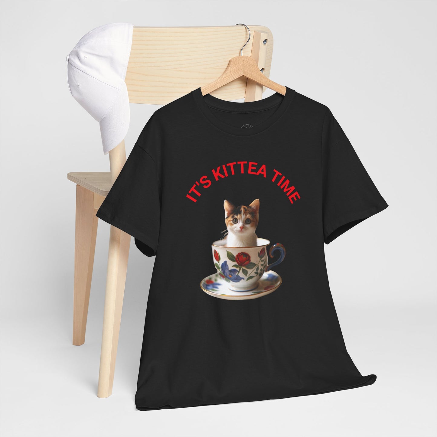 Funny Cat Lover Tee, It's Kittea Time Shirt, Unisex Cotton T-Shirt, Gift for Pet Owners, Animal Lover Apparel, Casual Wear