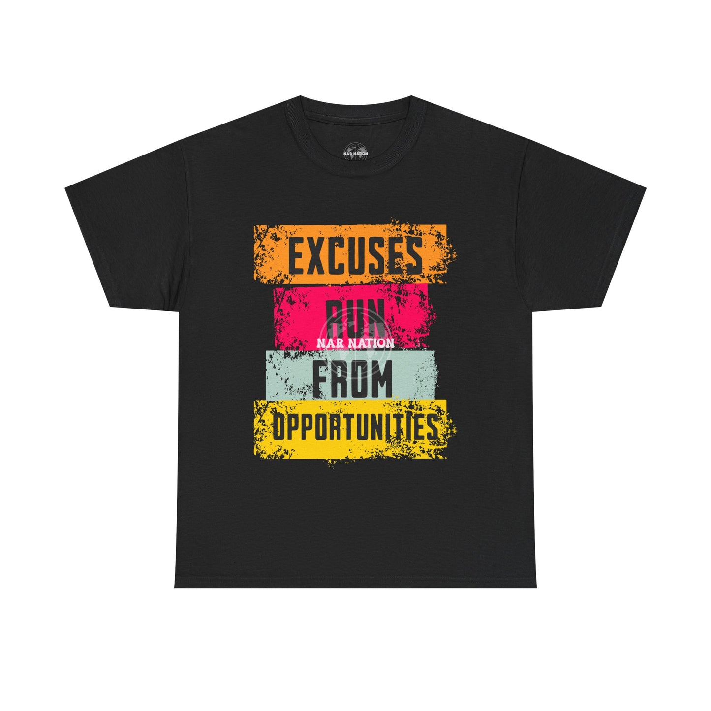 Excuses run from opportunities T-shirtMotivational T-Shirt for Fitness Lovers, Positive Vibes Cotton Shirt, Gift for Friends, Casual Wear