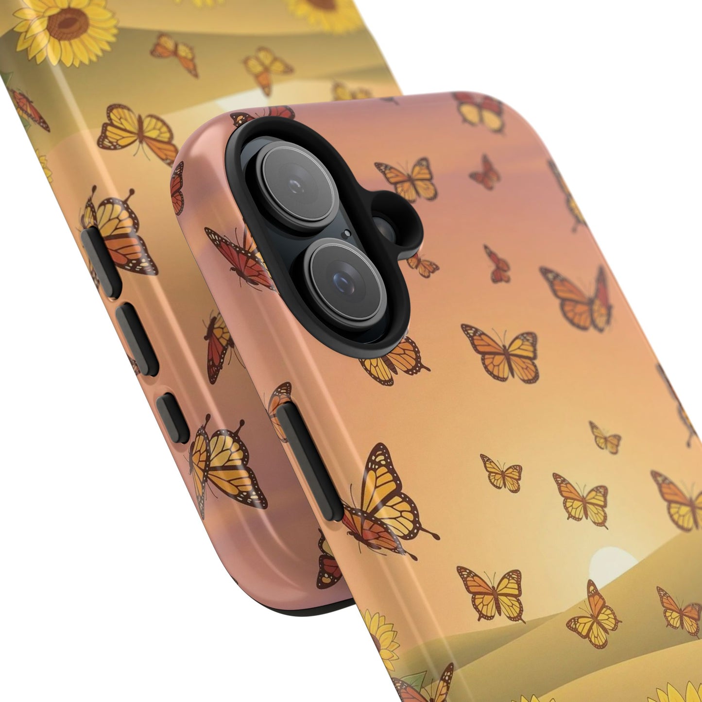 Sunflower Field Butterflies iphone compatible Phone Case | Tough Phone Case