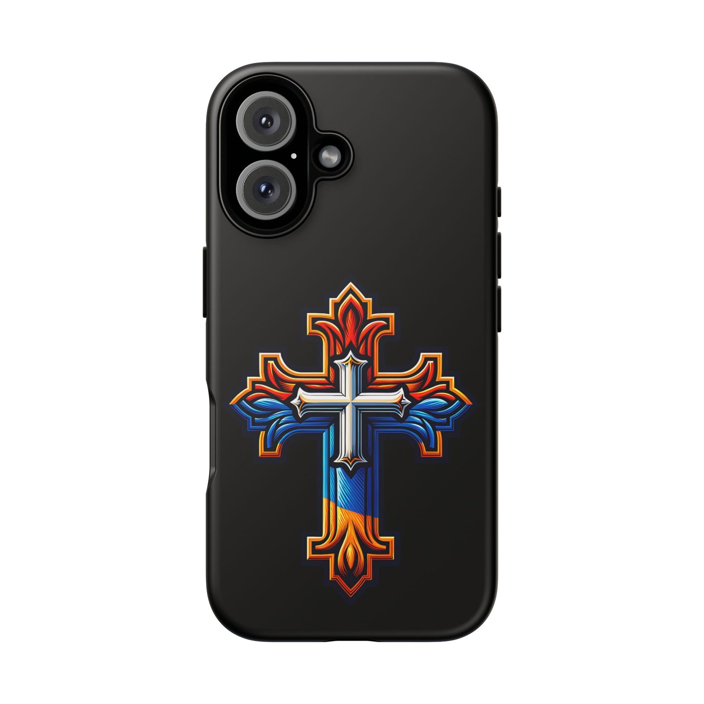 iPhone 16 iPhone 16 Pro iPhone 16 Pro Max iPhone 15 iPhone 15 Pro iPhone 15 Pro Max Armenian Cross phone case black, Christian phone case
