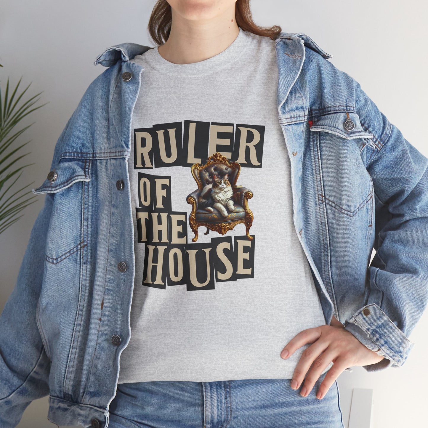 Ruler of the House Tee, Funny Pet Shirt, Gift for Cat Lovers, Unisex Cotton Tee, Casual Wear for Pet Owners