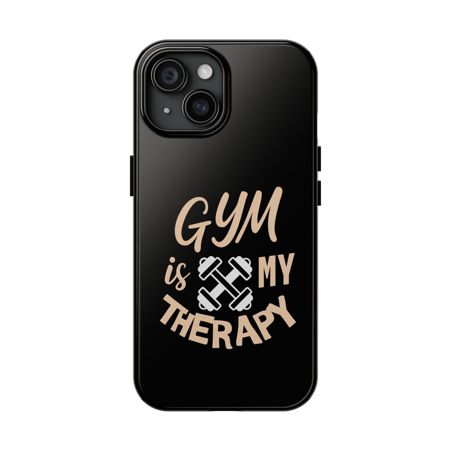 Gym Is My Therapy iPhone Phone Case | Fitness Dumbbell Workout Motivational iphone compatibie