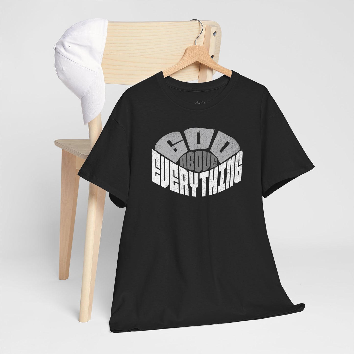 God Above Everything Unisex Heavy Cotton Tee, Faith-Based T-Shirt, Casual Wear, Gift for Believers, Christian Apparel