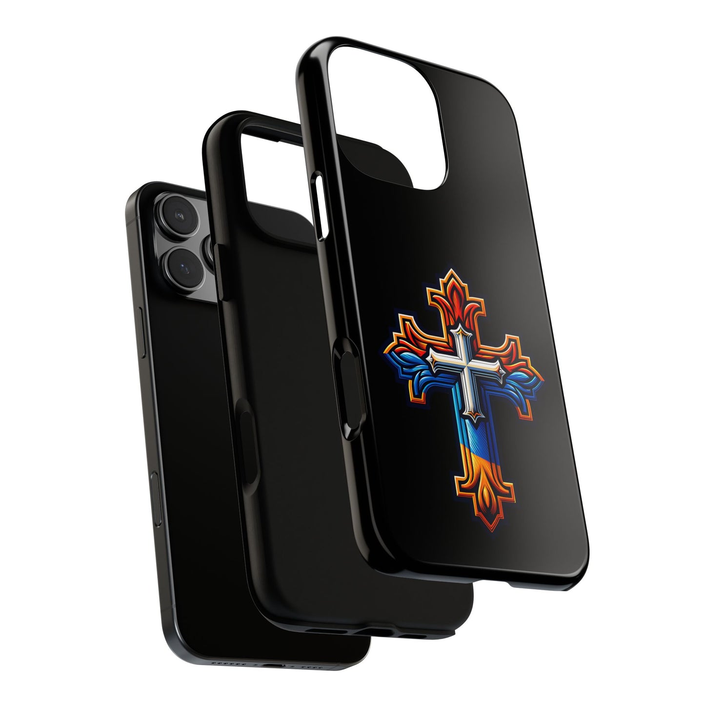 Armenian Cross phone case black, tough guard phone case