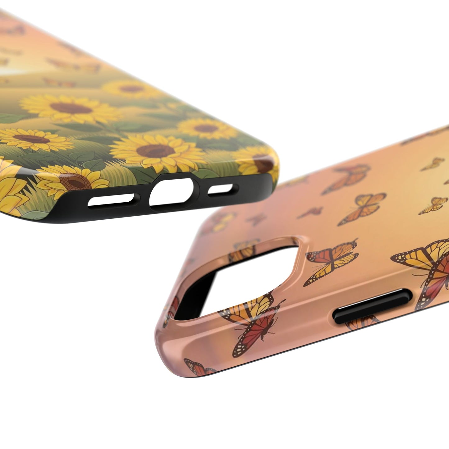 Sunflower Field Butterflies iphone compatible Phone Case | Tough Phone Case