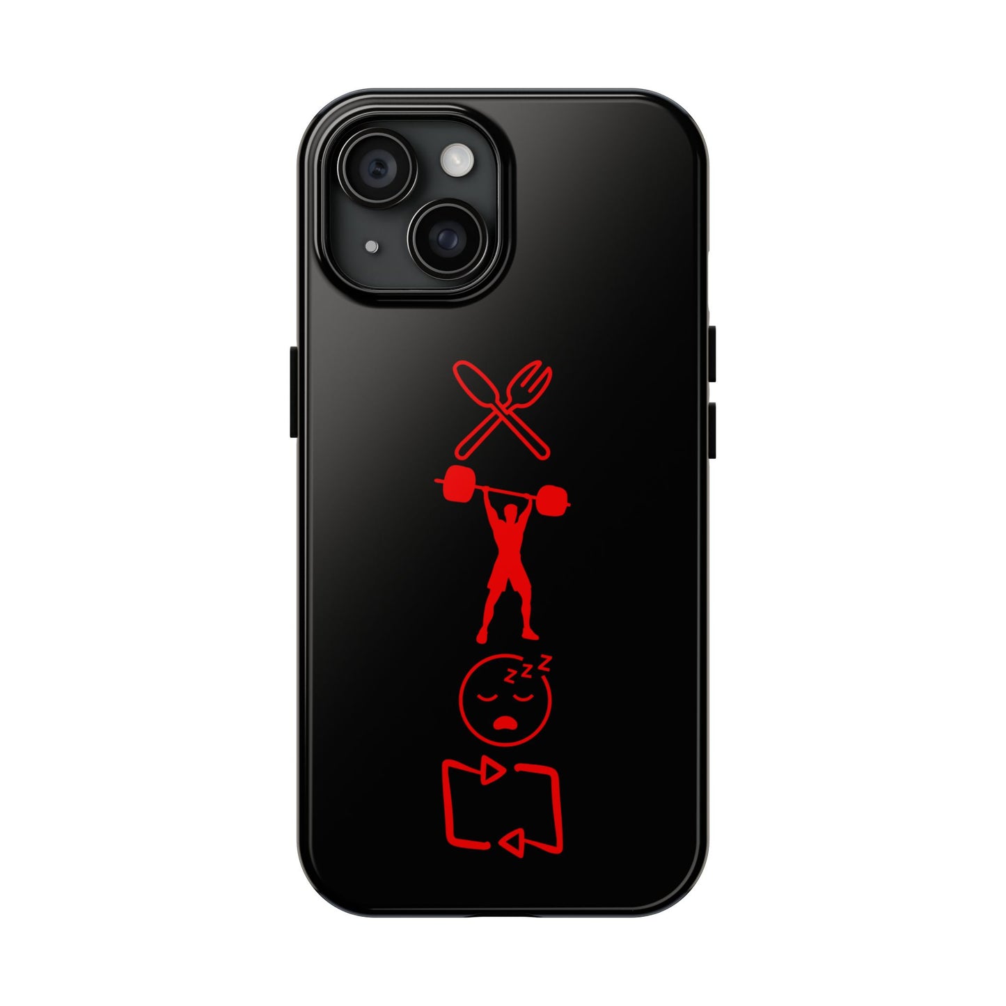 Eat Lift Sleep Repeat Black iPhone compatible phone case Fitness Phone Case | Weightlifting phone case Bodybuilding phone case