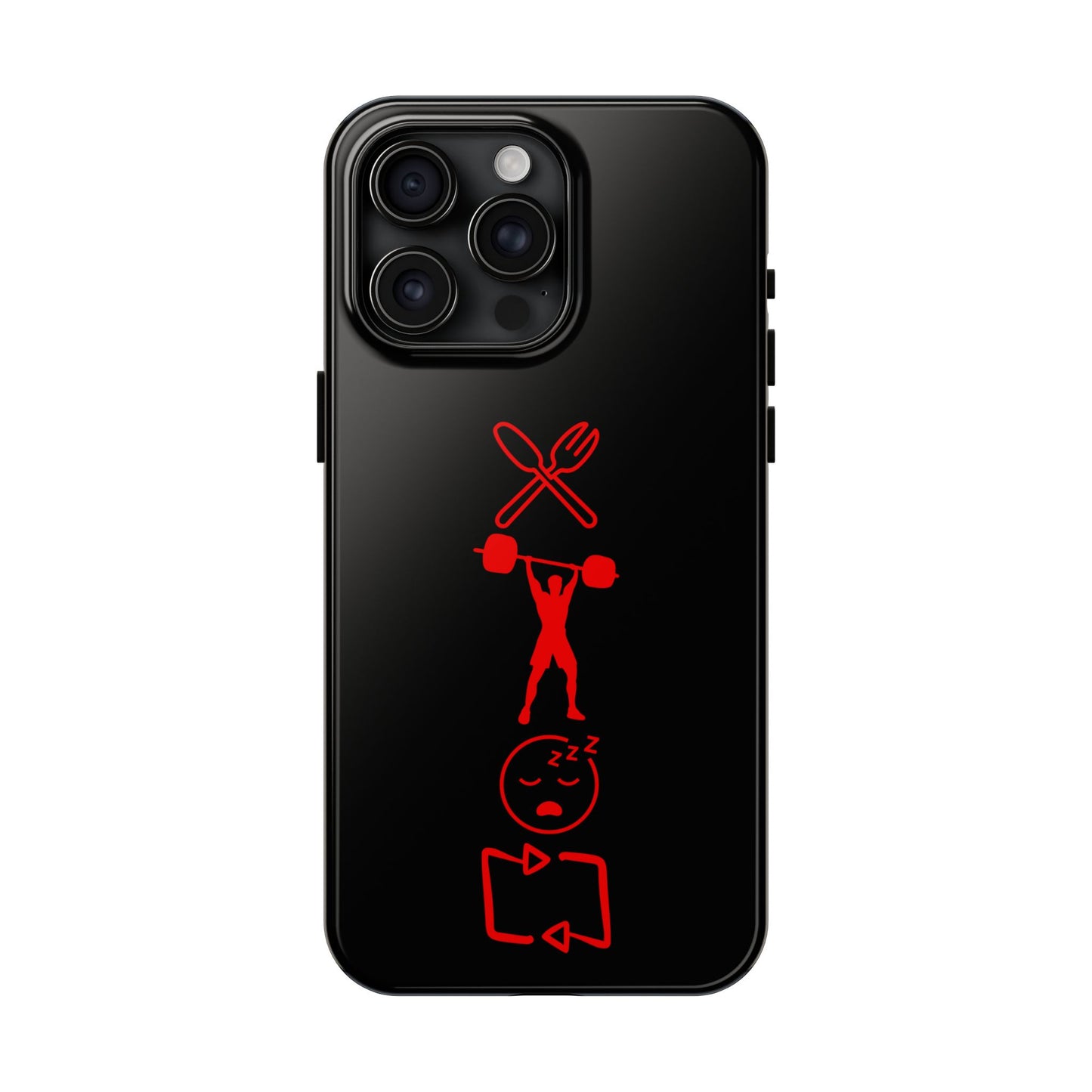 Eat Lift Sleep Repeat Black iPhone compatible phone case Fitness Phone Case | Weightlifting phone case Bodybuilding phone case