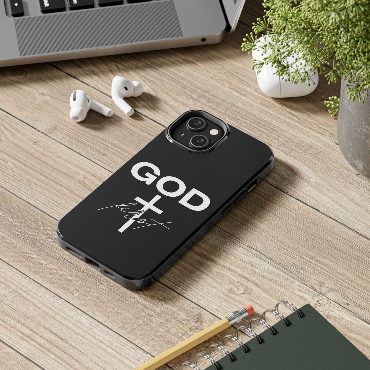 God First iPhone compatible phone case | Christian cross phone case faith accessory