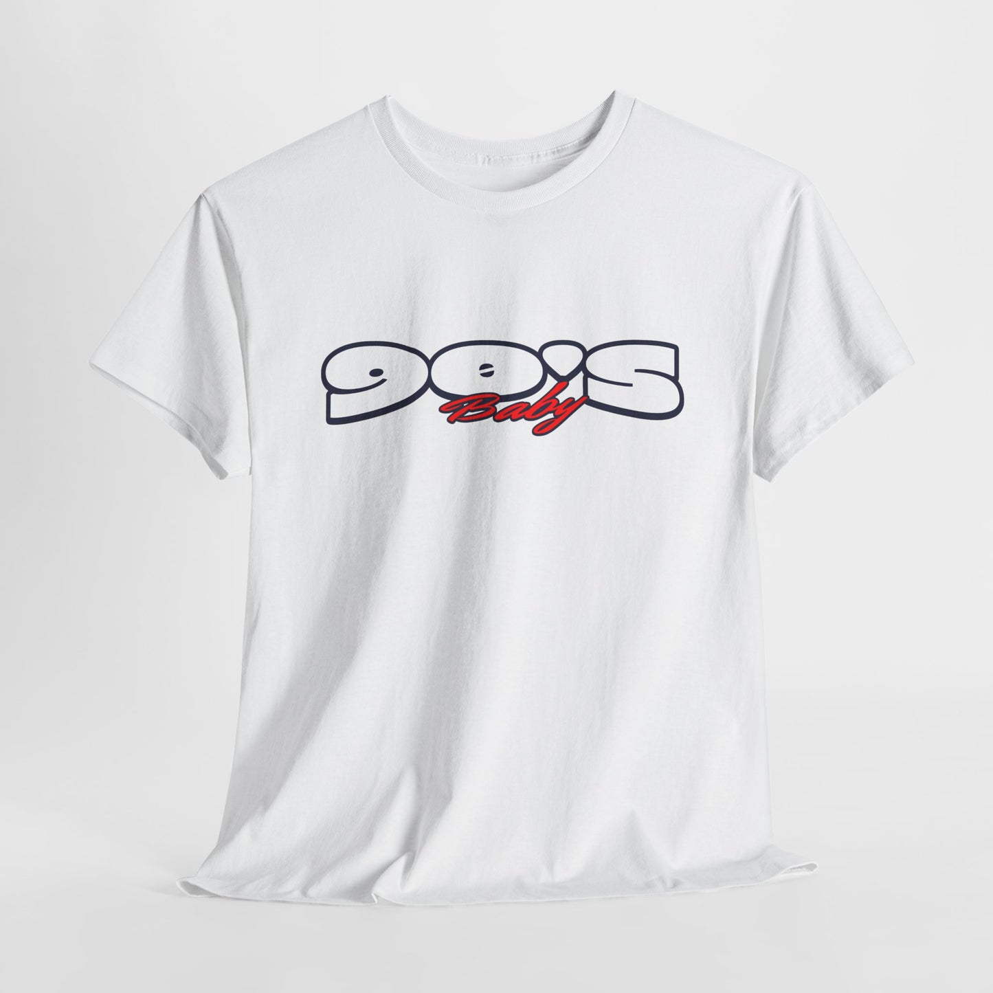 90s baby Nostalgia Unisex Heavy Cotton Tee, Retro Style T-Shirt, Casual Wear, Vintage Aesthetic, Gift for 90s Kids, Comfortable Everyday Tee