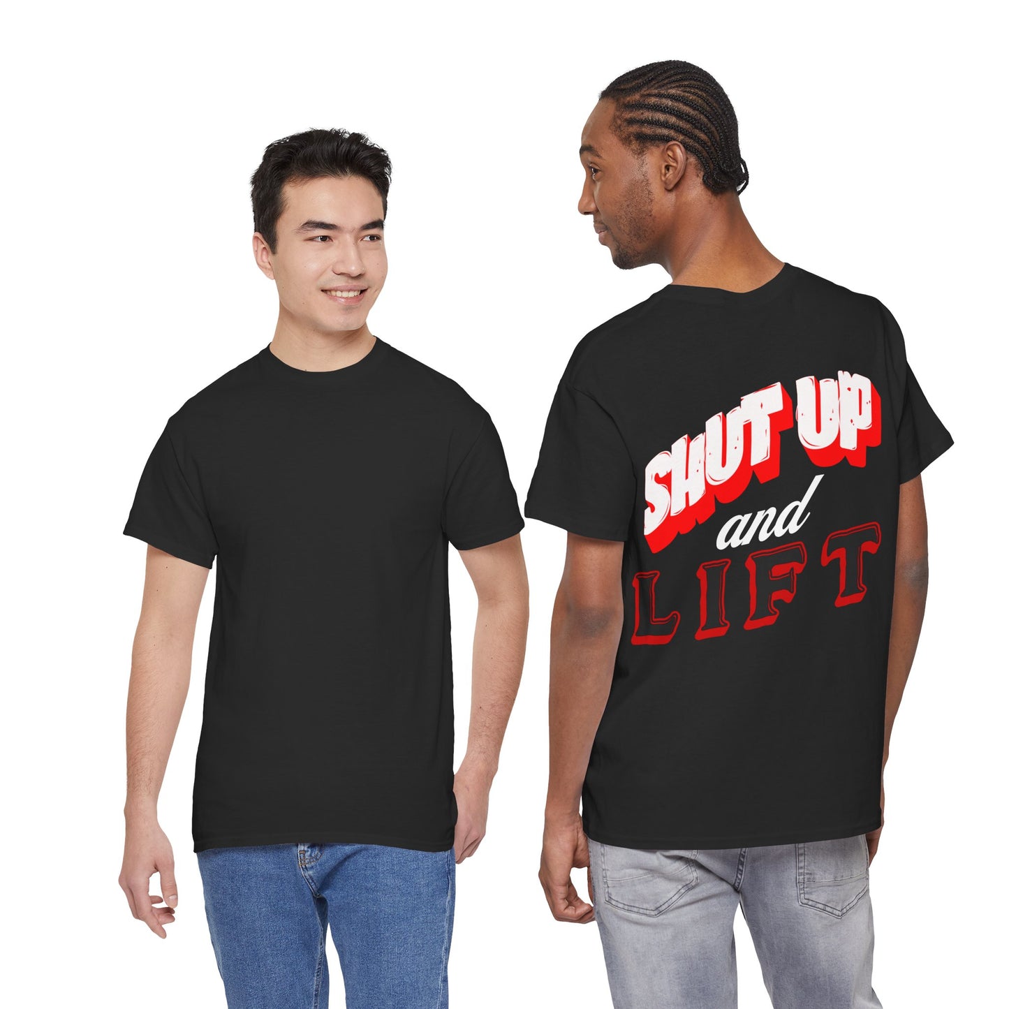 Shut Up and Lift Tee | Weightlifting Gym Shirt, Motivational Fitness Top