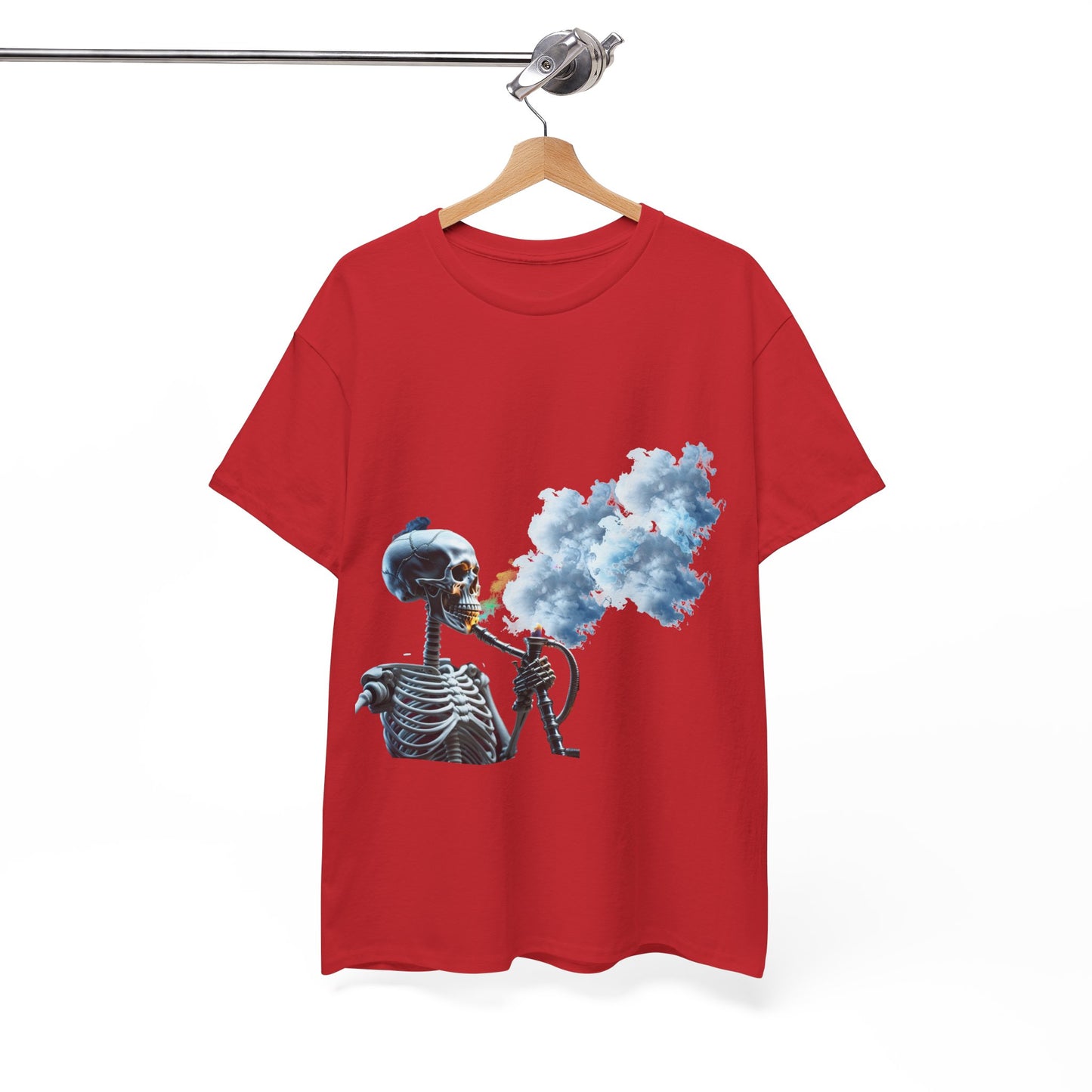 Skeleton smoking T-shirt, Chill Vibes Skeleton Tee Relaxed Graphic T-Shirt, Cool Summer Wear, Gift for Music Lovers, Casual Streetwear