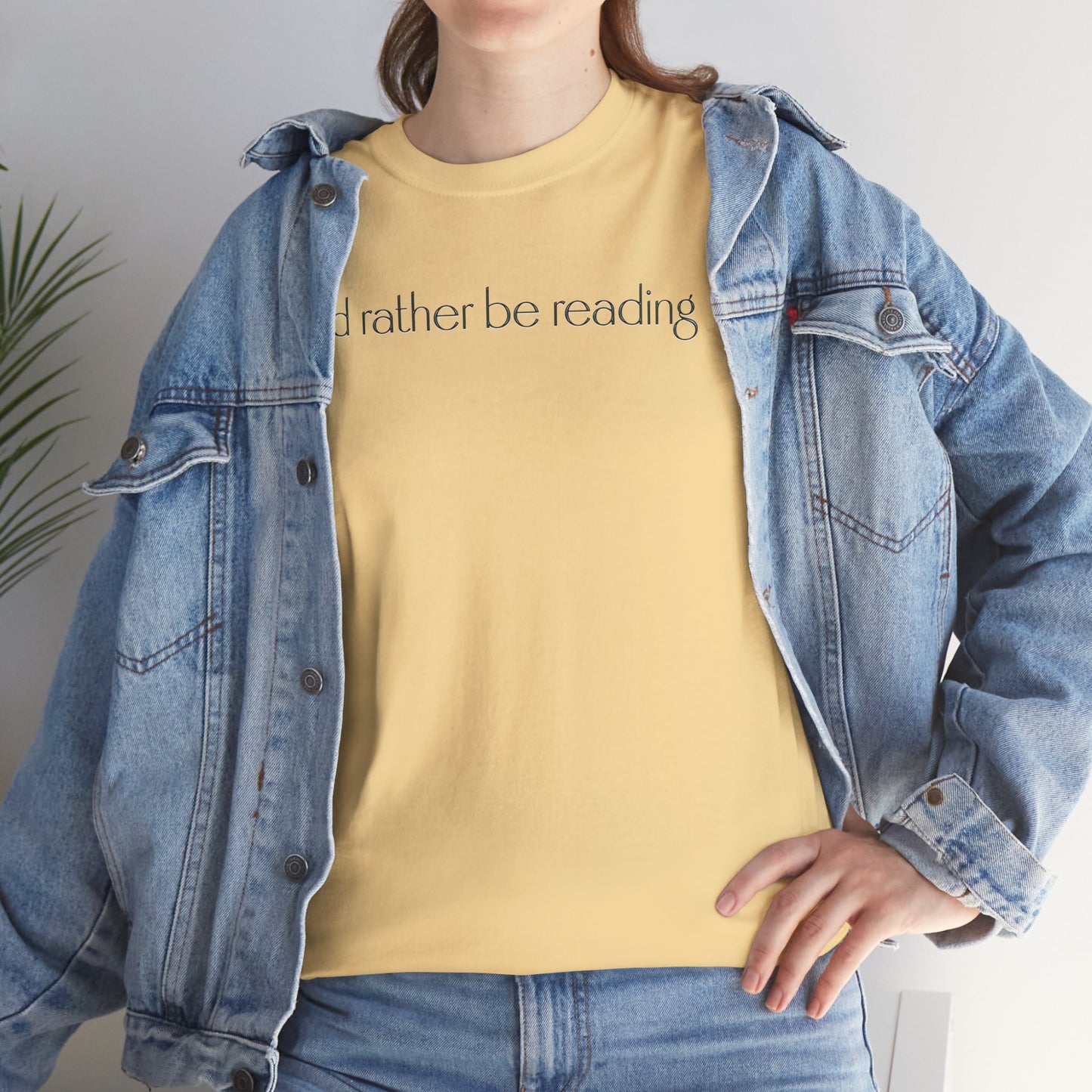 I'd Rather Be Reading Unisex Heavy Cotton Tee - Perfect for Book Lovers, Cozy Vibes, Gift for Readers, Literary Enthusiasts, Casual Wear